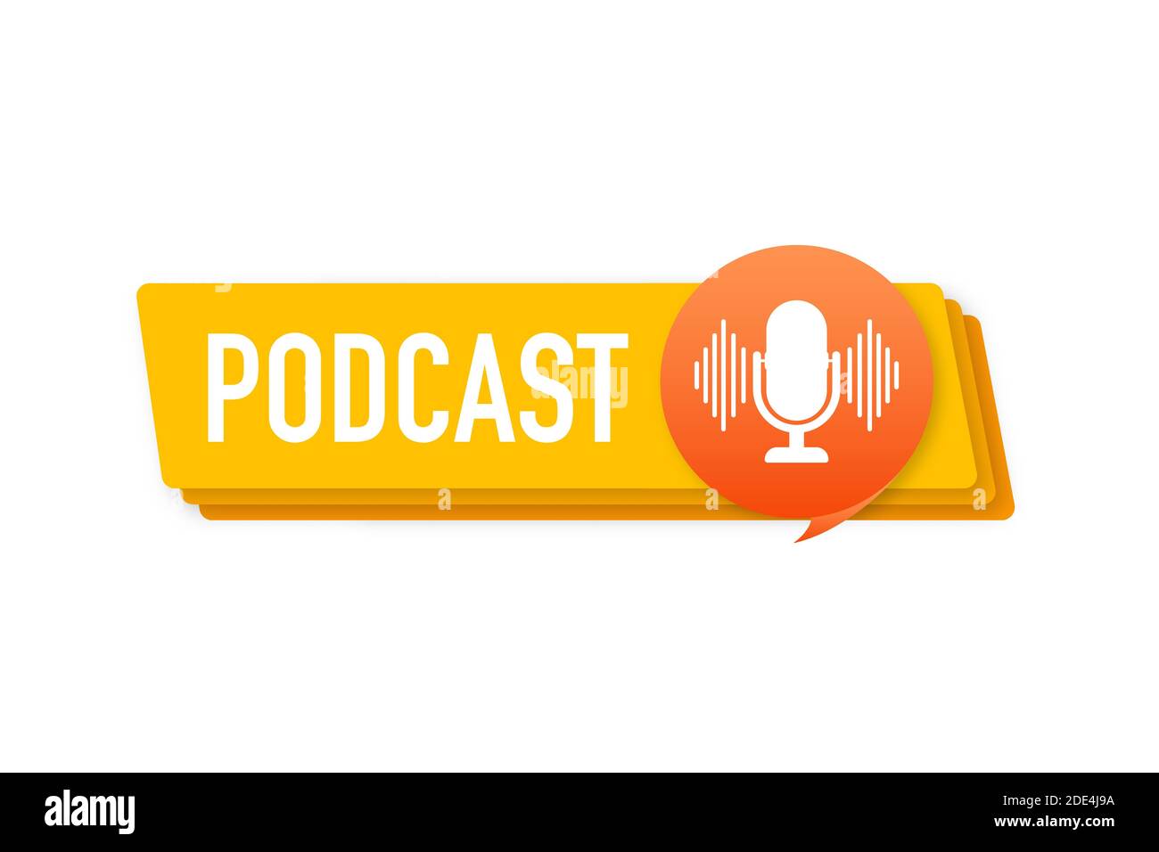 Podcast. Badge, icône, stamp, logo. Vector illustration. Illustration de Vecteur