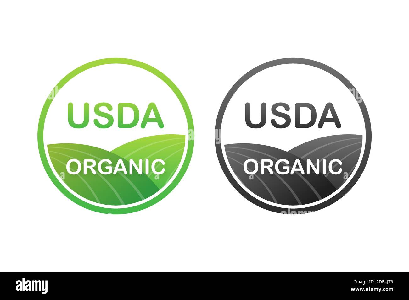 Emblèmes USDA Organic, badge, autocollant, logo, icône. Stock Vector illustration. Illustration de Vecteur