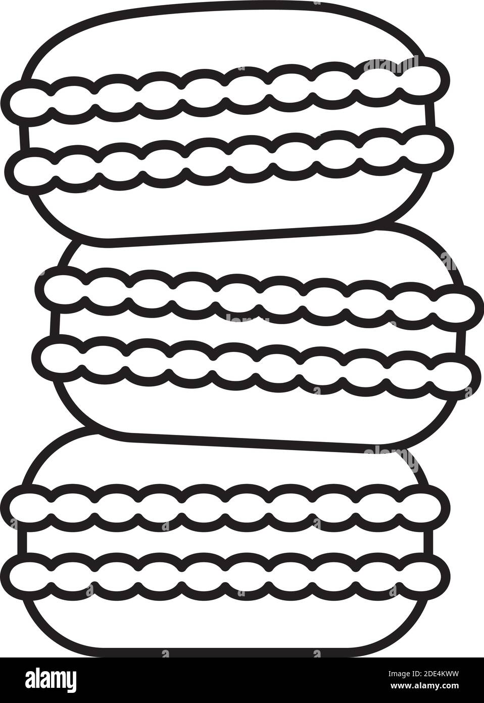 icône de macarons doux sur fond blanc, style de ligne, illustration vectorielle Illustration de Vecteur