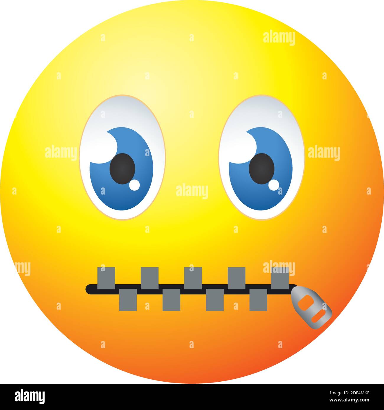 fermeture éclair bouche emoji visage icône sur fond blanc, design