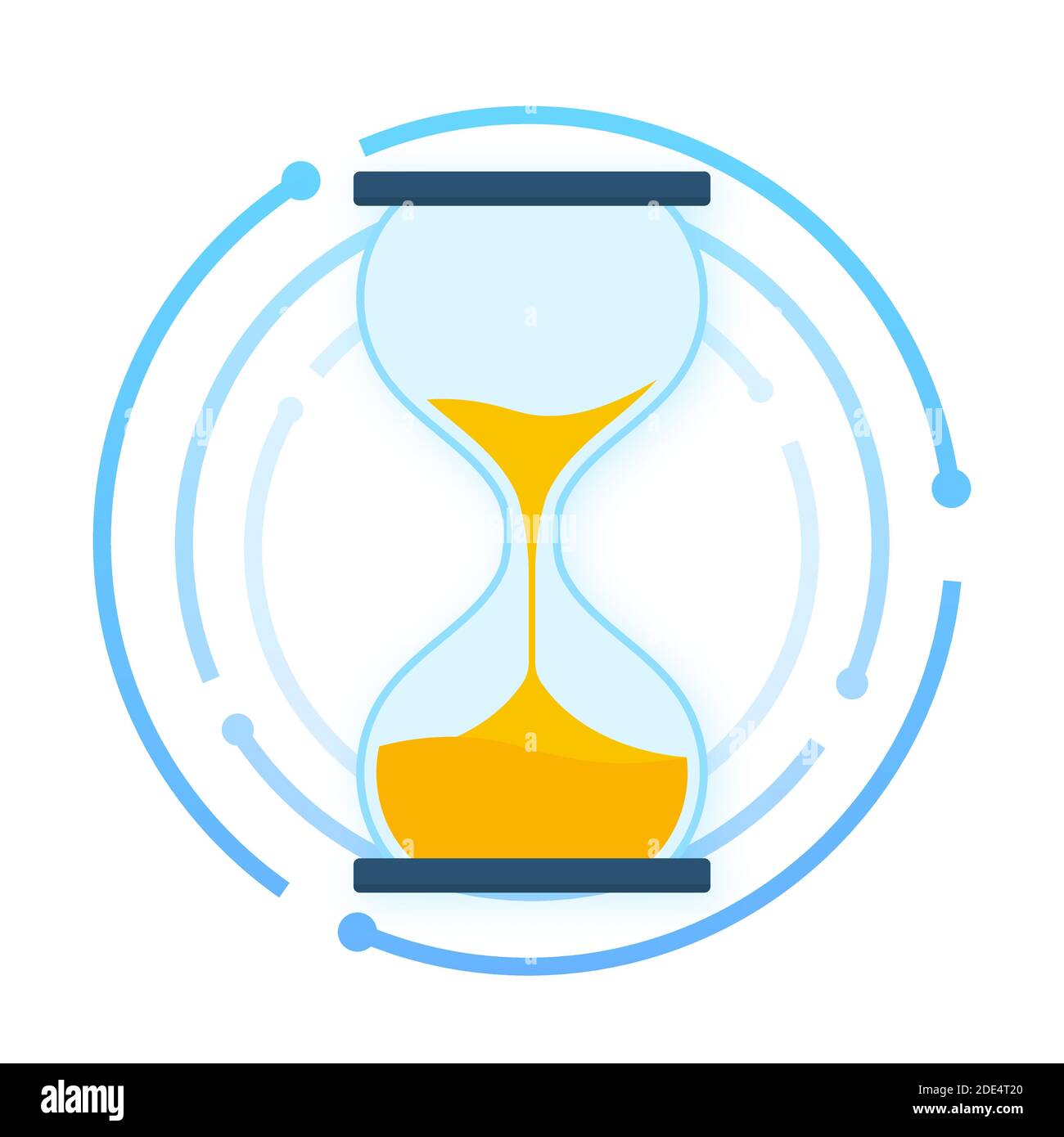 Collection HourGlass. Sablier avec minuterie en verre comme compte à rebours. Illustration du stock vectoriel. Illustration de Vecteur
