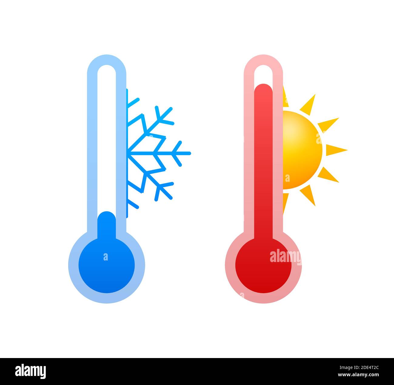 Thermomètre moderne, fond été. Thermomètre de style dessin animé. Thermostat. Illustration du stock vectoriel. Illustration de Vecteur