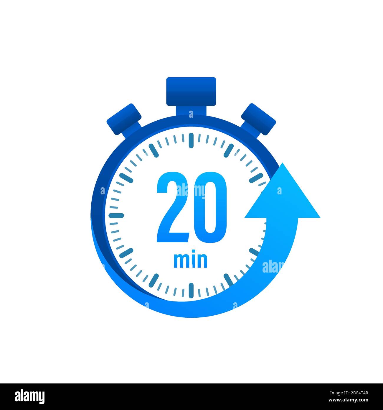 L'icône de vecteur chronomètre de 20 minutes. Icône de chronomètre à plat,  minuterie activée sur fond couleur. Illustration vectorielle Image  Vectorielle Stock - Alamy