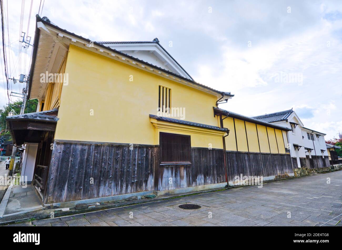La rue Ohanahan est de vieilles maisons de marchands et des résidences samouraïs de la ville d'Ozu à Shikoku. Banque D'Images