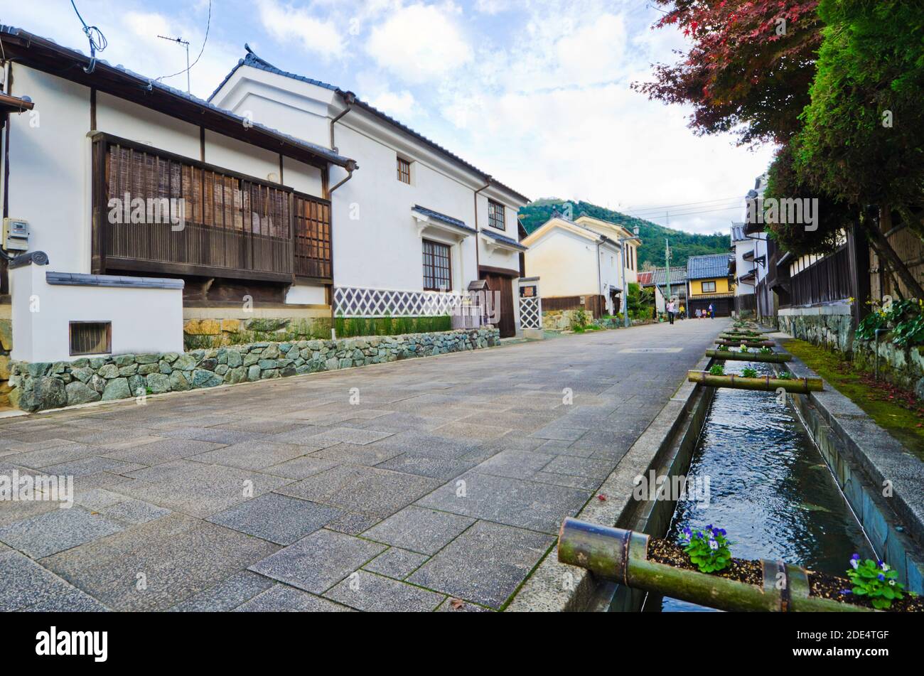 La rue Ohanahan est de vieilles maisons de marchands et des résidences samouraïs de la ville d'Ozu à Shikoku. Banque D'Images