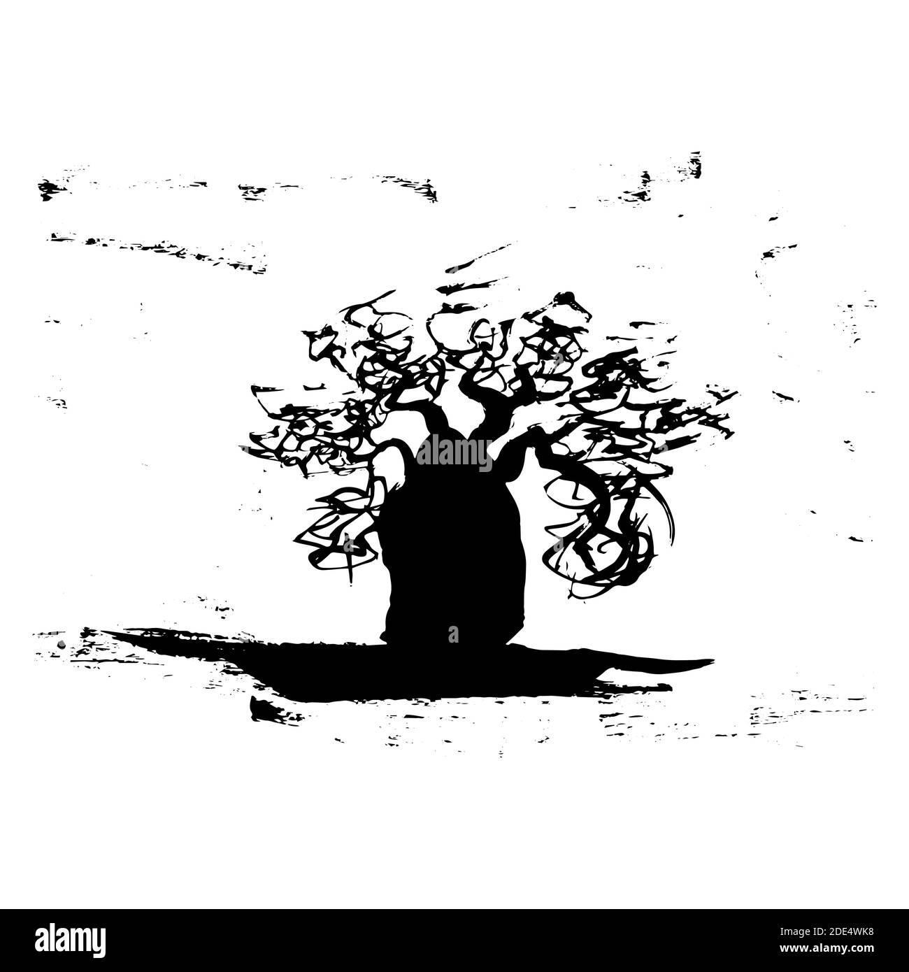 illustration vectorielle arbre baobab. Baobab d'esquisse Illustration de Vecteur
