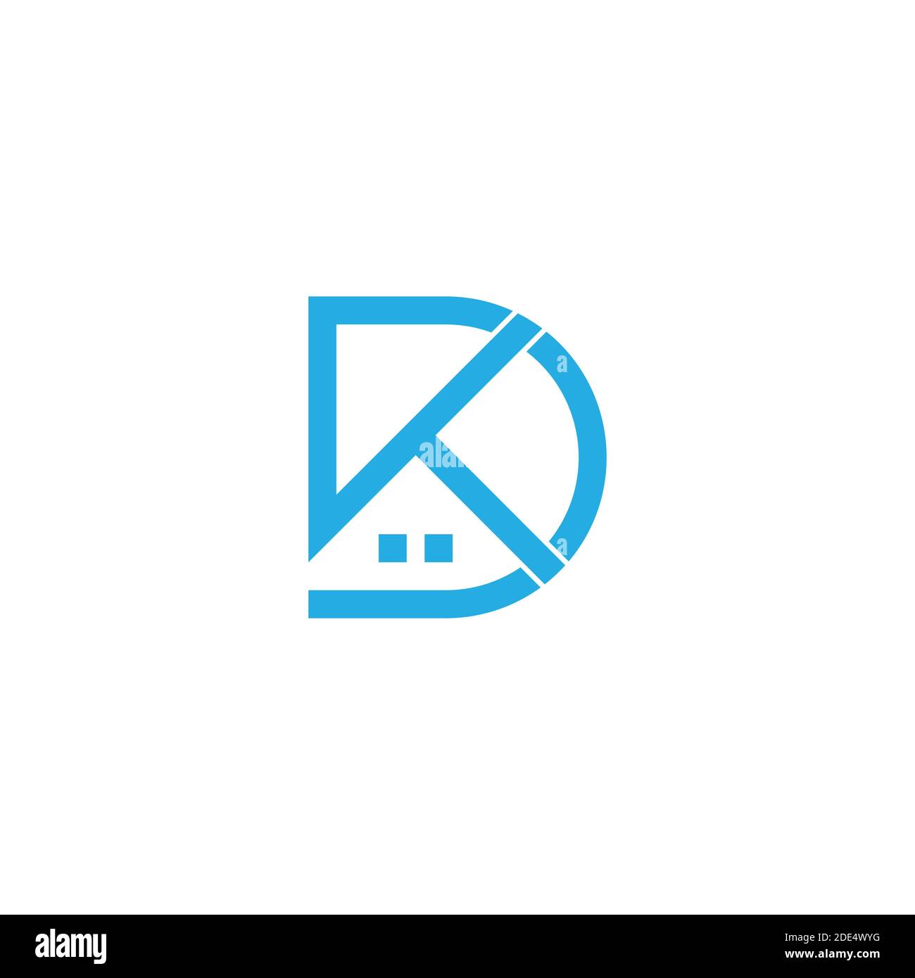 lettre dk home forme simple ligne logo vecteur Illustration de Vecteur