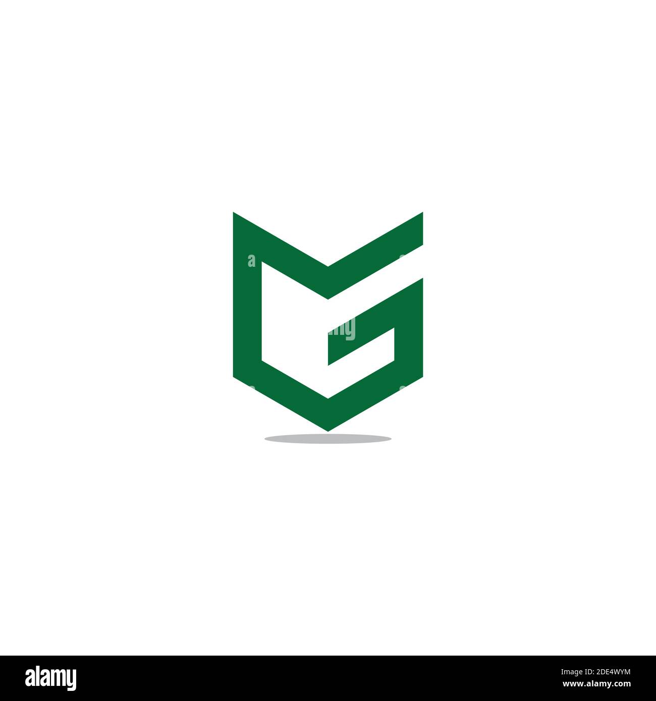 lettre mg simple géométrique ligne ombre logo vecteur Illustration de Vecteur