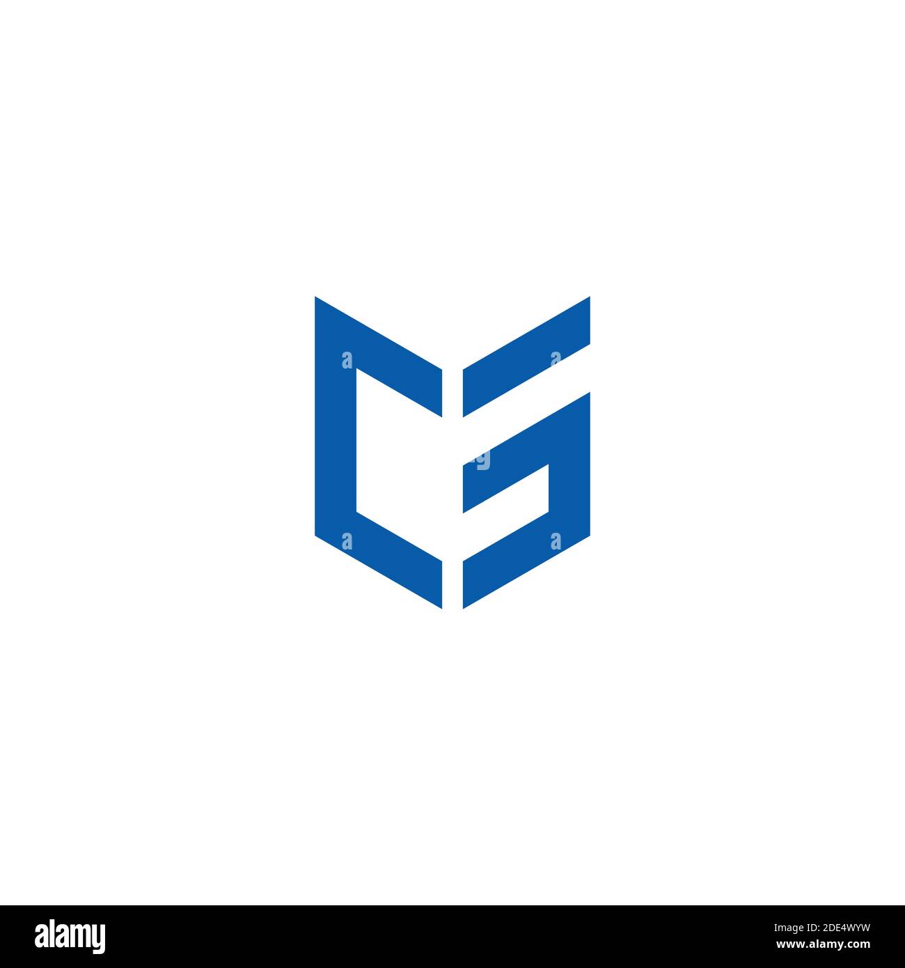 lettre abstraite cs simple géométrique ligne de coupe logo vecteur Illustration de Vecteur