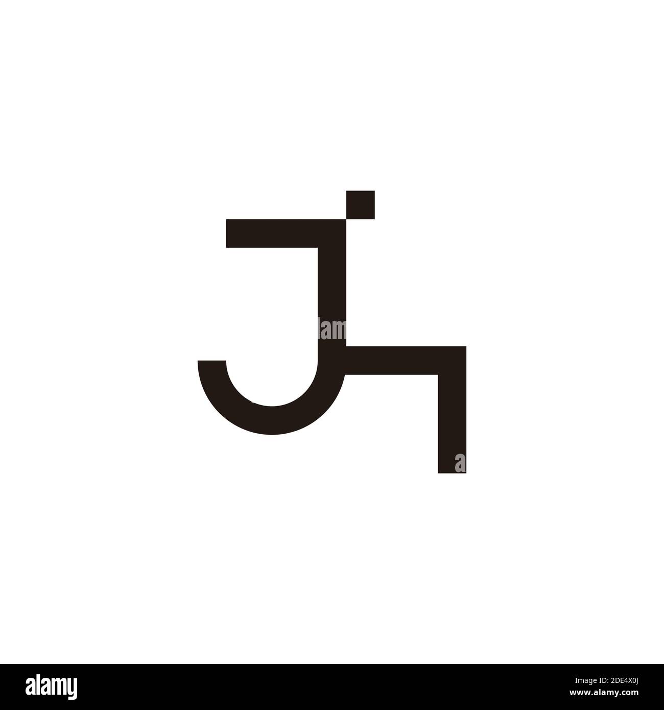 lettre jh simple géométrique linéaire logo vecteur Illustration de Vecteur