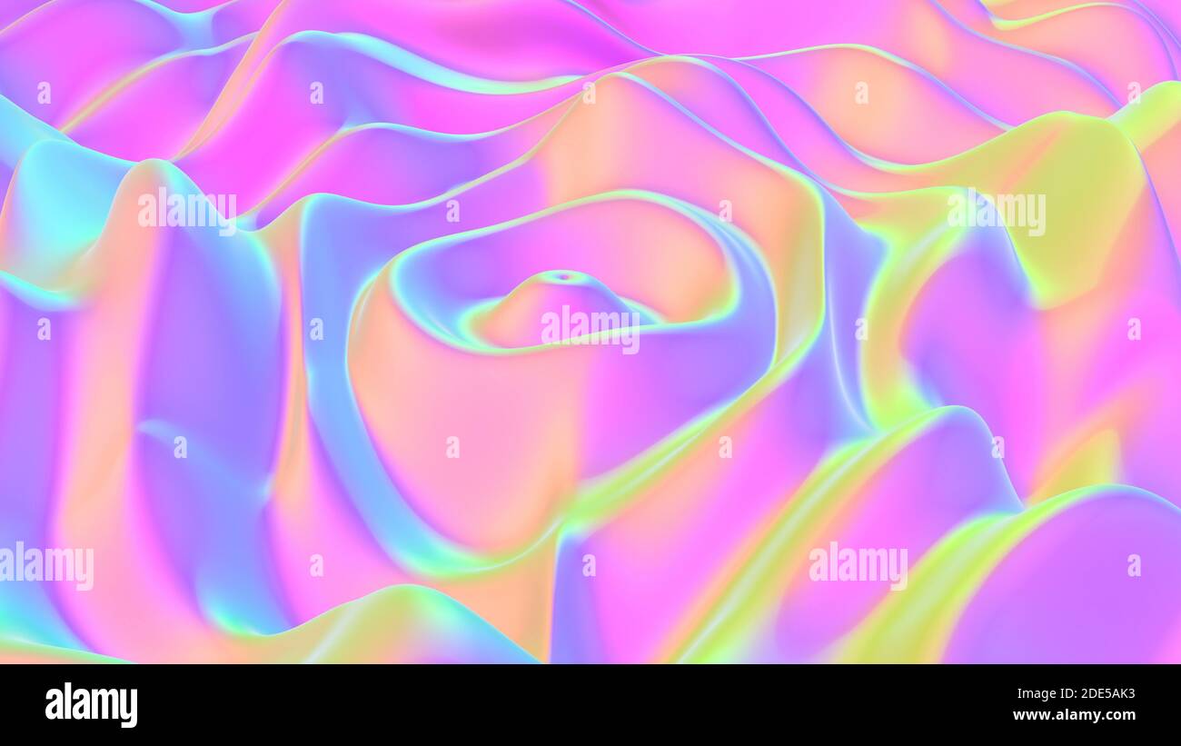 Film moderne holographique onde liquide rendu 3d de la lumière psychédélique Banque D'Images