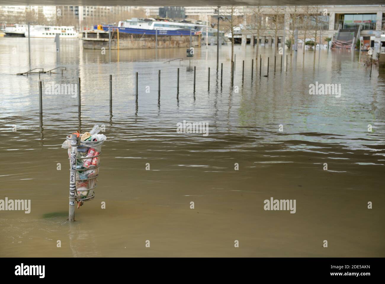La Seine monte et atteint un niveau record. 26 janvier 2018. Banque D'Images