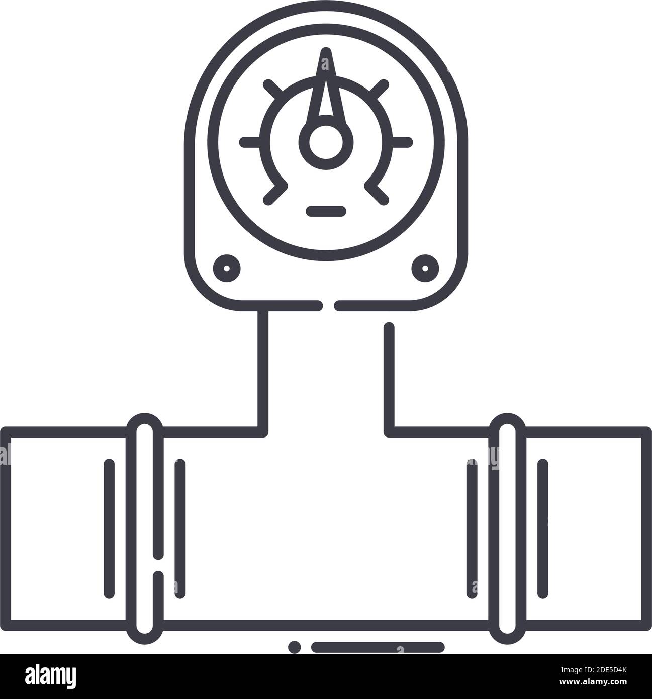 Icône de compteur de pression de gaz, illustration isolée linéaire, vecteur ligne mince, symbole de conception de bande, symbole de concept de contour avec contour modifiable sur blanc Illustration de Vecteur
