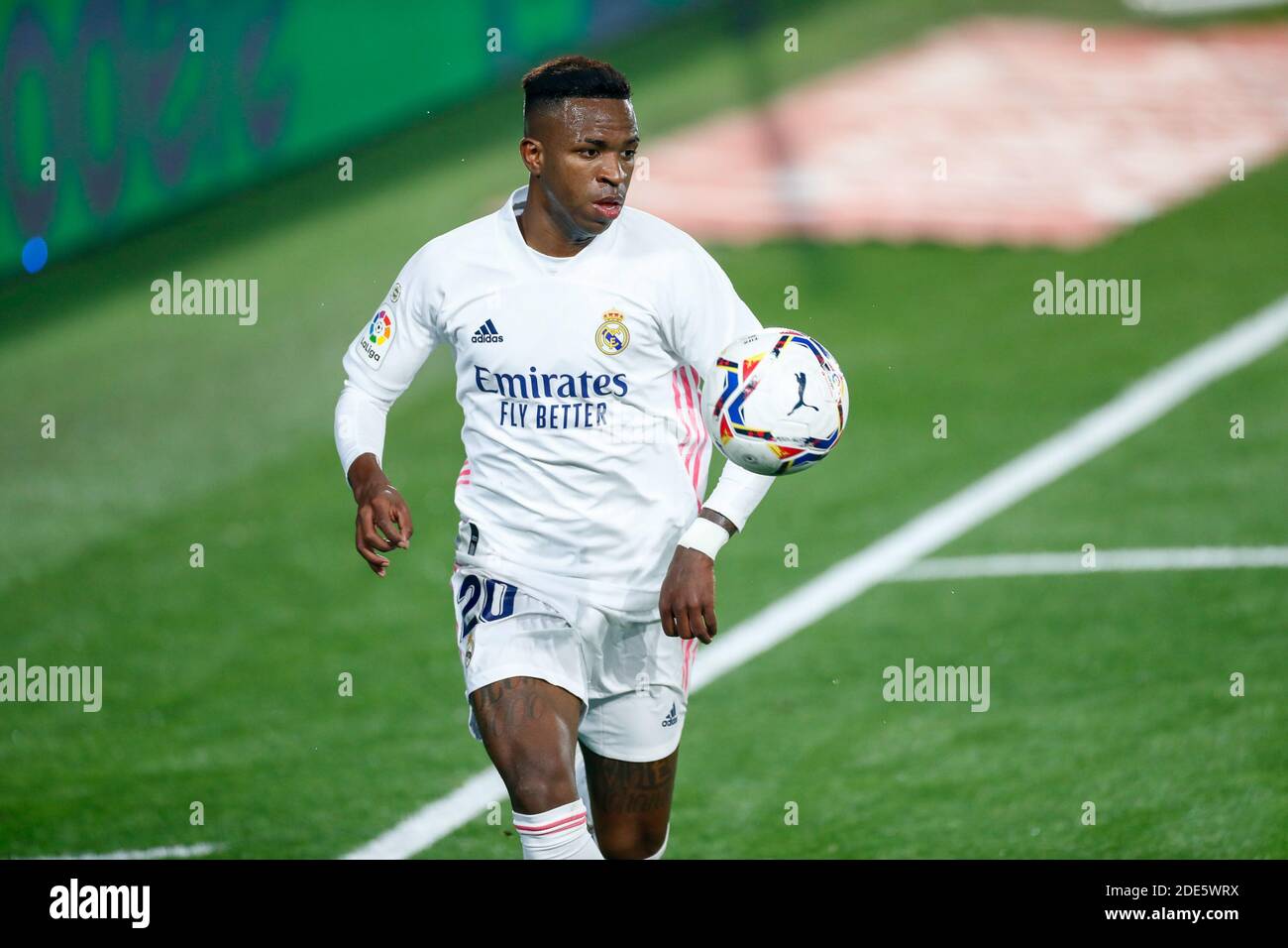 Vinicius Junior du Real Madrid pendant le championnat d'Espagne la Match de football de la Ligue entre Real Madrid et Deportivo Alaves / LM Banque D'Images