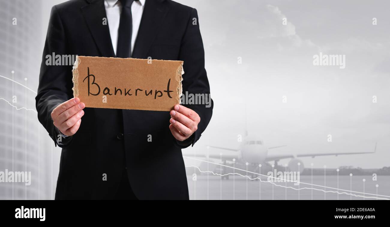 Le PDG annonce la faillite de la compagnie aérienne Banque D'Images