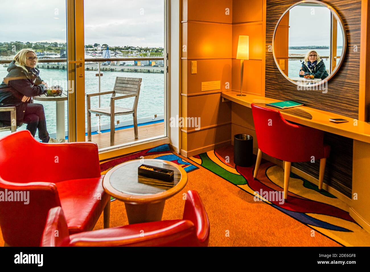 Ferry bateau Pont Aven de Bretagne Ferries à Roscoff, France Banque D'Images