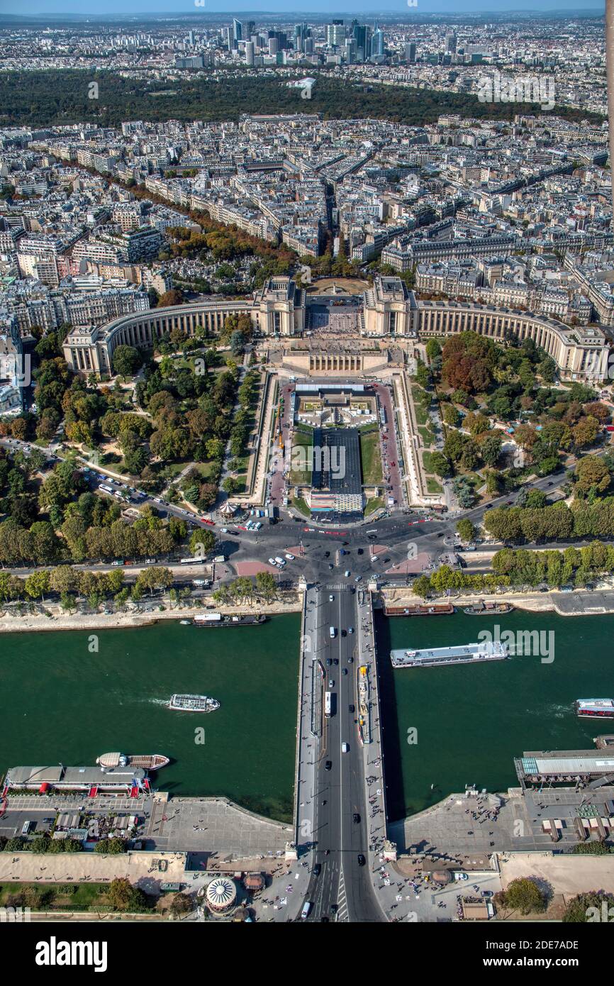 Paris vu du sommet de la tour Eiffel Banque D'Images