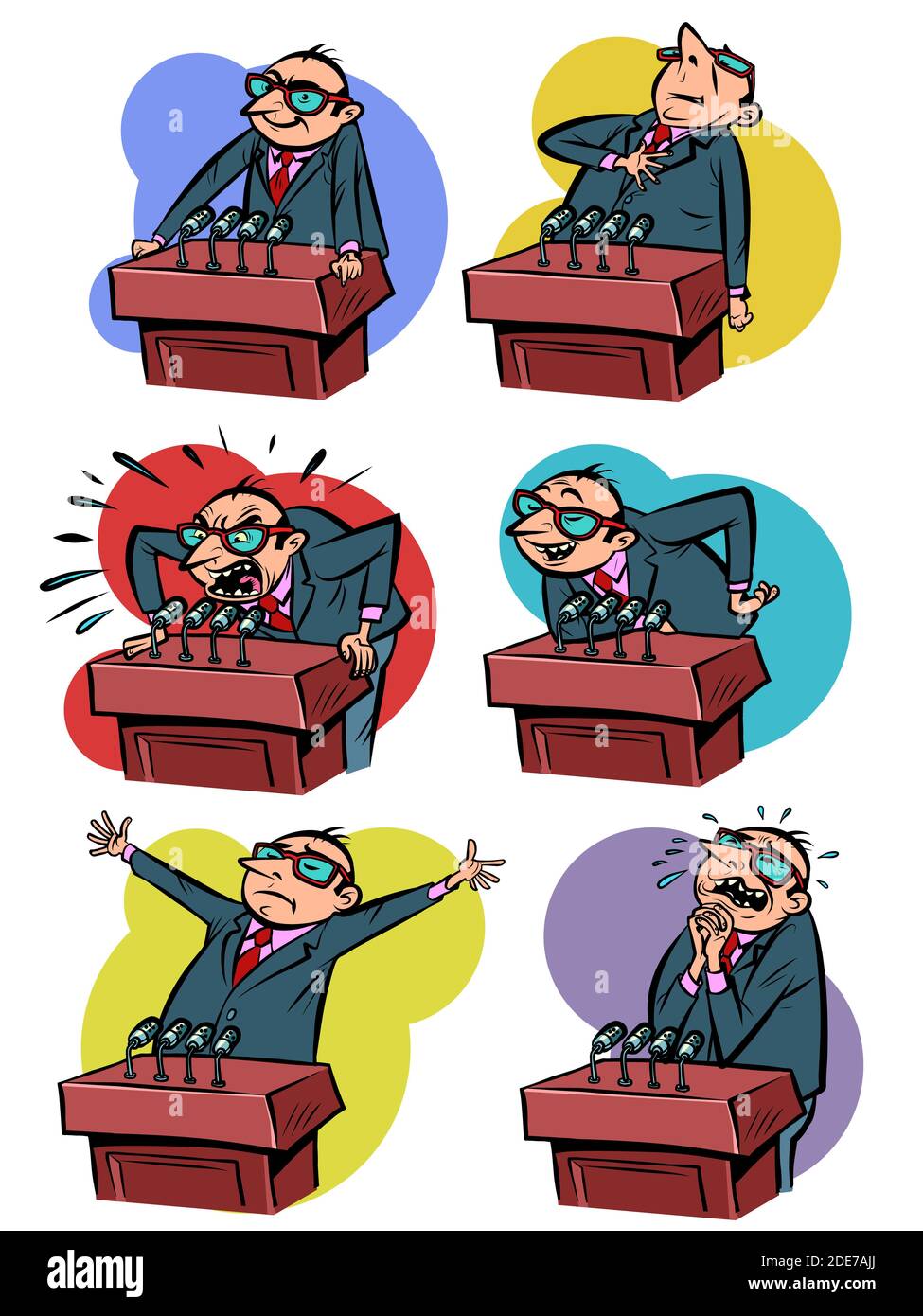 mettez sur le podium une collection de haut-parleurs émotionnels Banque D'Images mettez sur le podium une collection de haut-parleurs émotionnels Banque D'Images