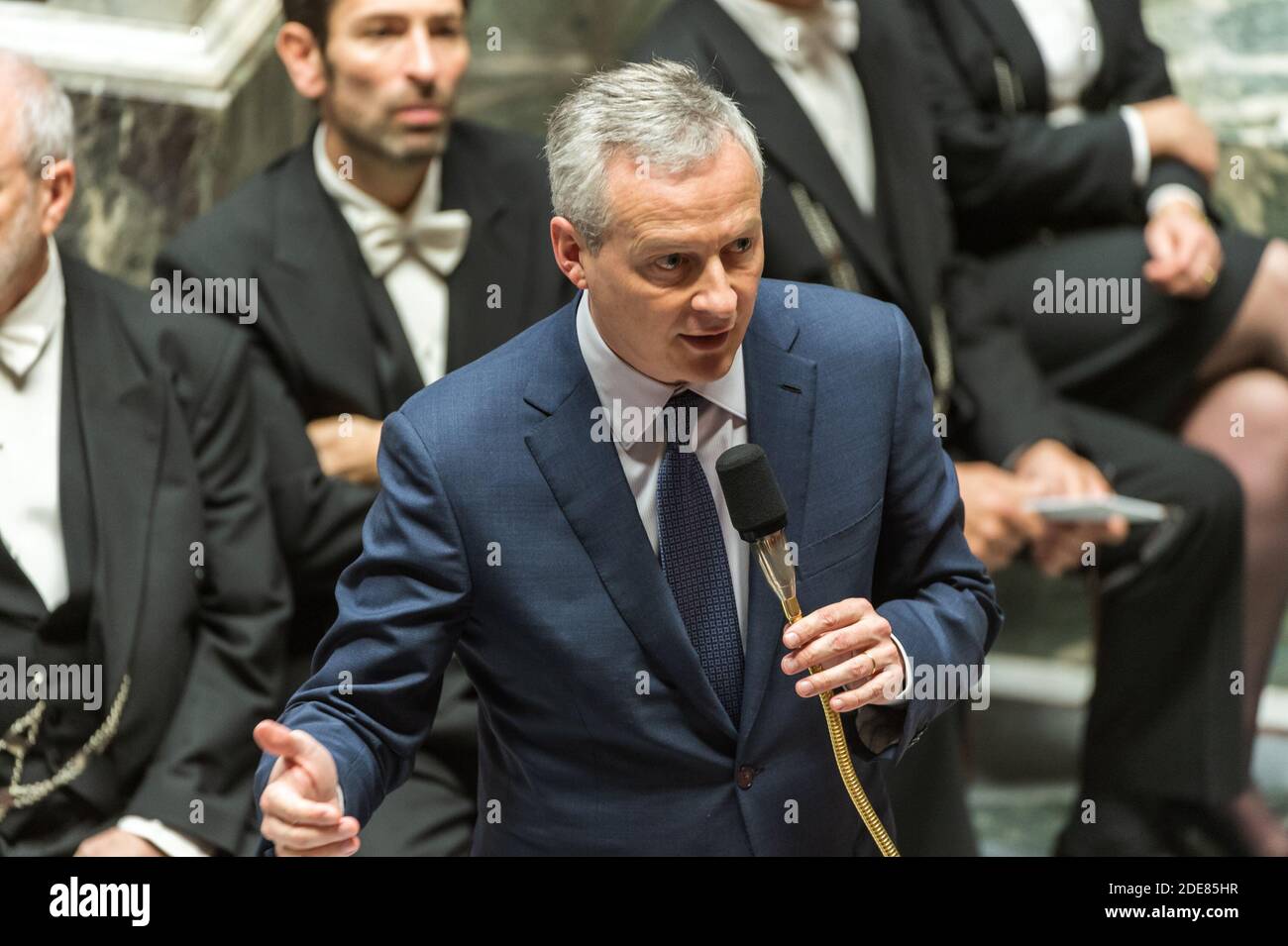 Bruno le Maire, Ministre de l'Economie et des Finances, pendant l'heure des questions au Palais Bourbon, siège de l'Assemblée nationale française, à Paris, France, le 16 janvier 2019. Photo de Daniel Derajinski/ABACAPRESS.COM Banque D'Images