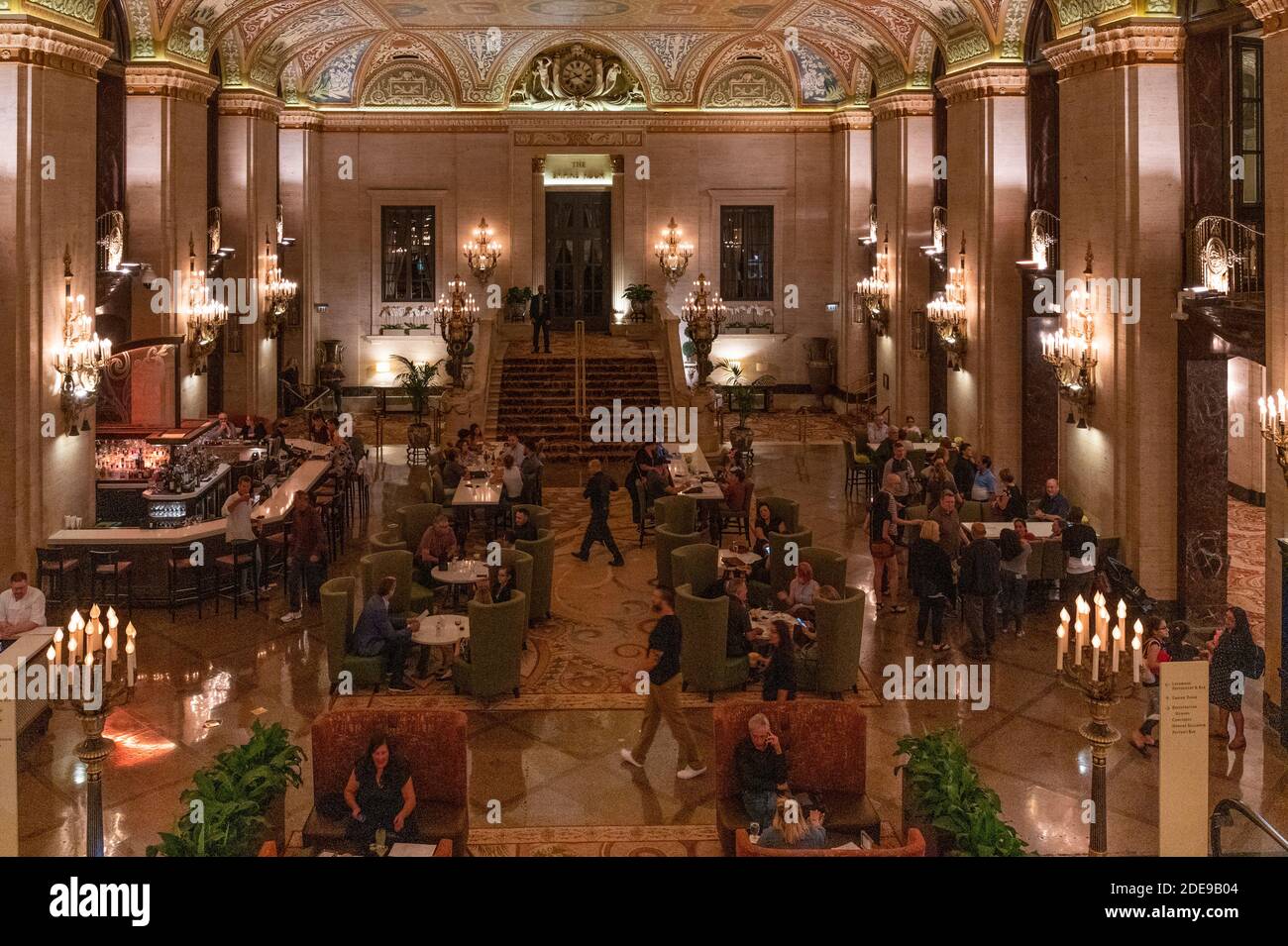 Salle à manger principale de l'hôtel Palmer House dans le centre-ville Chicago Banque D'Images
