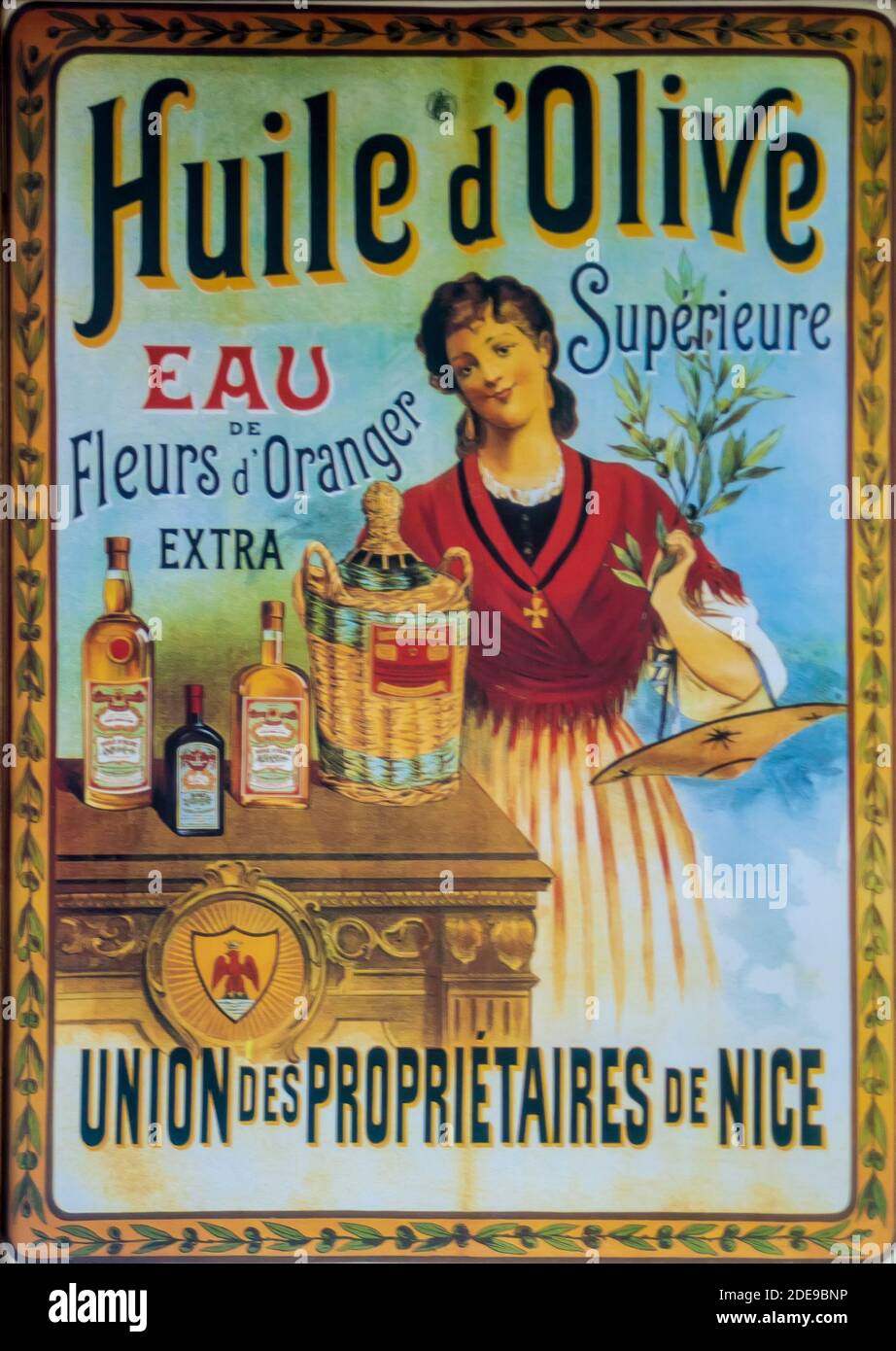 Affiche française vintage Huile d'Olive Banque D'Images