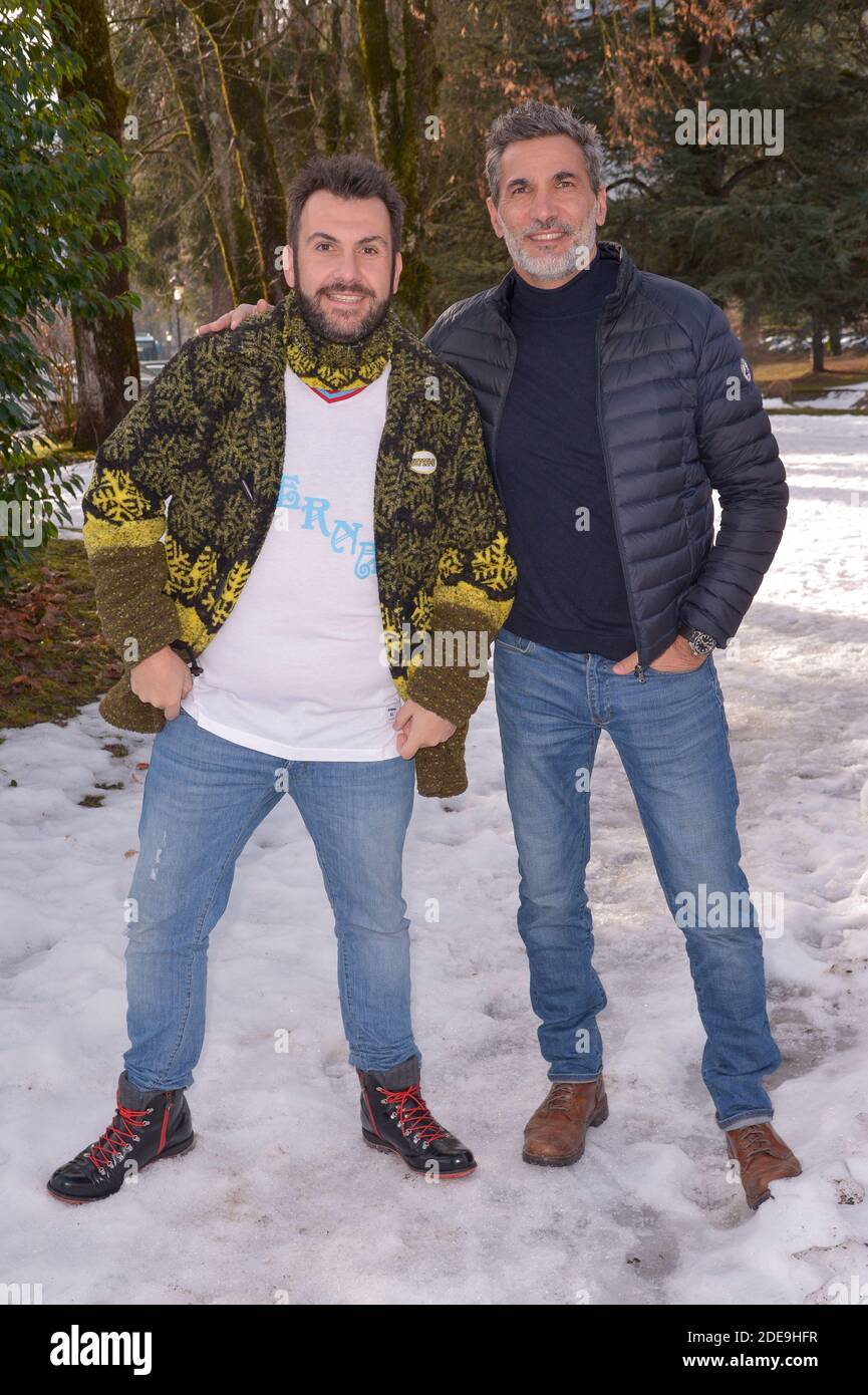 Laurent Ournac, Patrick Guerineau Lors du photocall de la série Camping Paradis au 21e Festival des créations Televisuelles de Luchon a Luchon, France, le 9 Fevrier 2019. Photo de Julien Reynaud/APS-Medias/ABACAPRESS.COM Banque D'Images