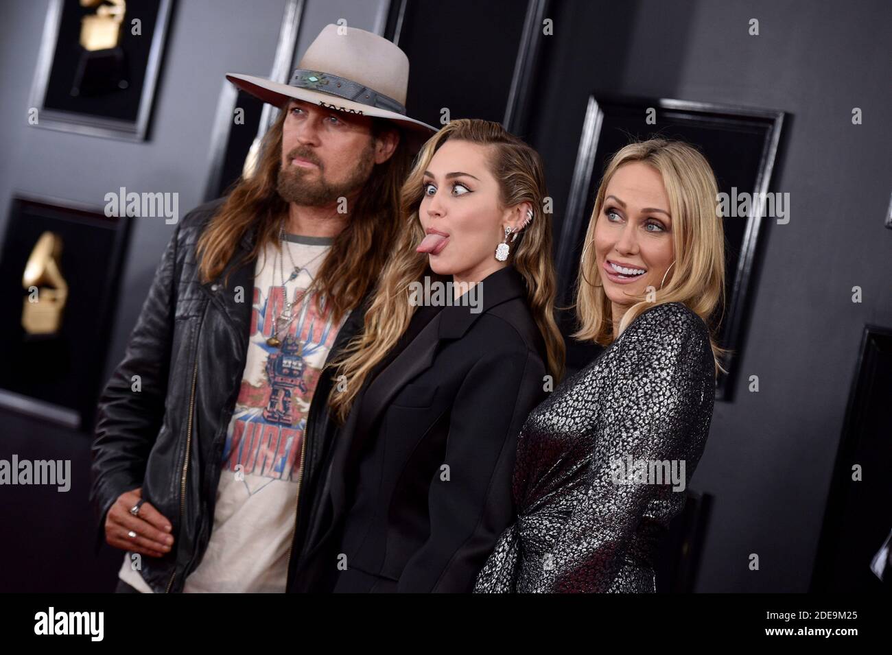 Tish Cyrus, Billy Ray Cyrus, Miley Cyrus assistent aux 61e GRAMMY Awards annuels au Staples Center le 10 février 2019 à Los Angeles, Californie, États-Unis. Photo de Lionel Hahn/ABACAPRESS.COM Banque D'Images