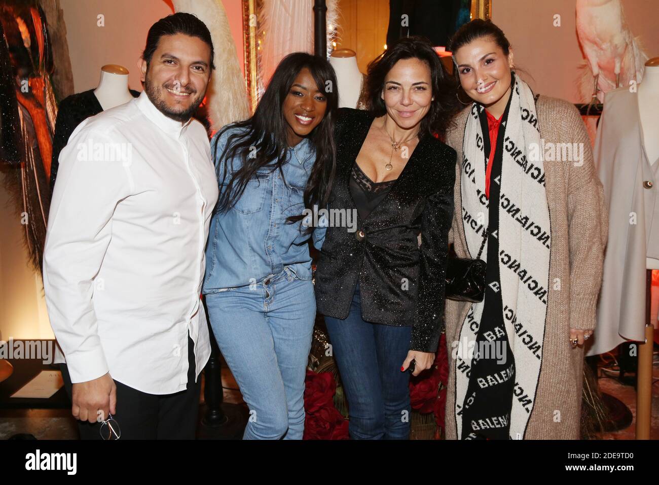 Akrame Benallal et sa femme Dalia Bayazid, Hapsatou Sy, Sandra Sisley lors de la première collection de MARTIN MARTIN PARIS a Paris, France, le 14 fevrier 2019. Photo de Jerome Domine/ABACAPRESS.COM Banque D'Images