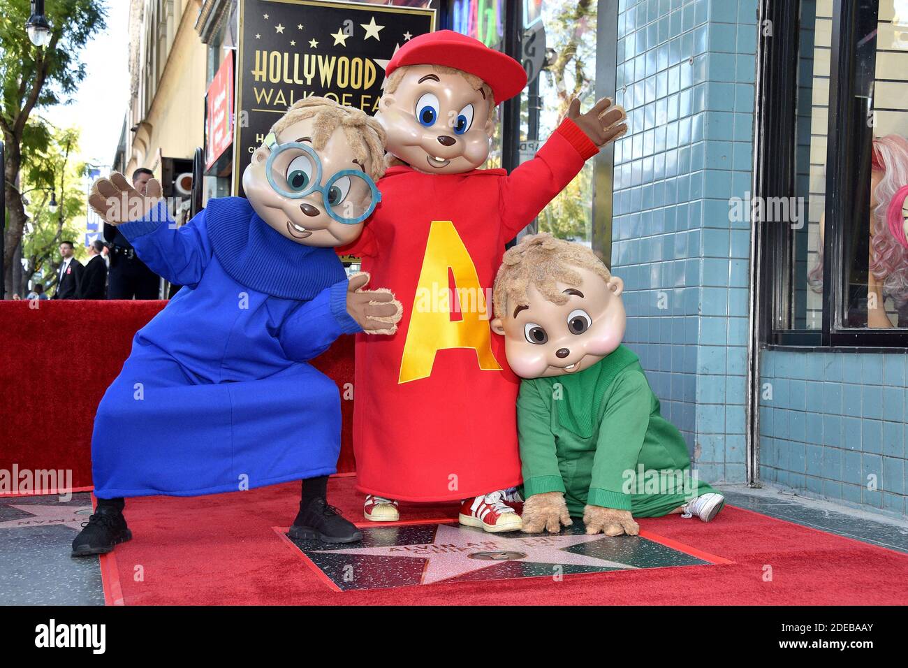 Alvin et les Chipmunks célèbrent leur 60e anniversaire avec une étoile sur le Hollywood Walk of Fame le 14 mars 2019 à Los Angeles, Californie, États-Unis. Photo de Lionel Hahn/ABACAPRESS.COM Banque D'Images