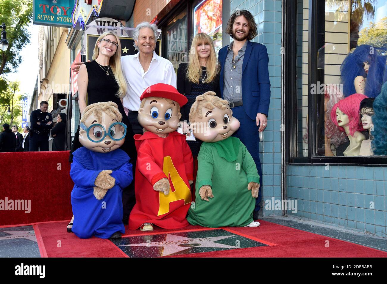 Janice Karman, Ross Bagdasarian, Michael Bagdasarian et Vanessa Bagdasarian assistent à l'Alvin et aux Chipmunks pour célébrer leur 60e anniversaire avec une étoile sur le Hollywood Walk of Fame le 14 mars 2019 à Los Angeles, CA, États-Unis. Photo de Lionel Hahn/ABACAPRESS.COM Banque D'Images