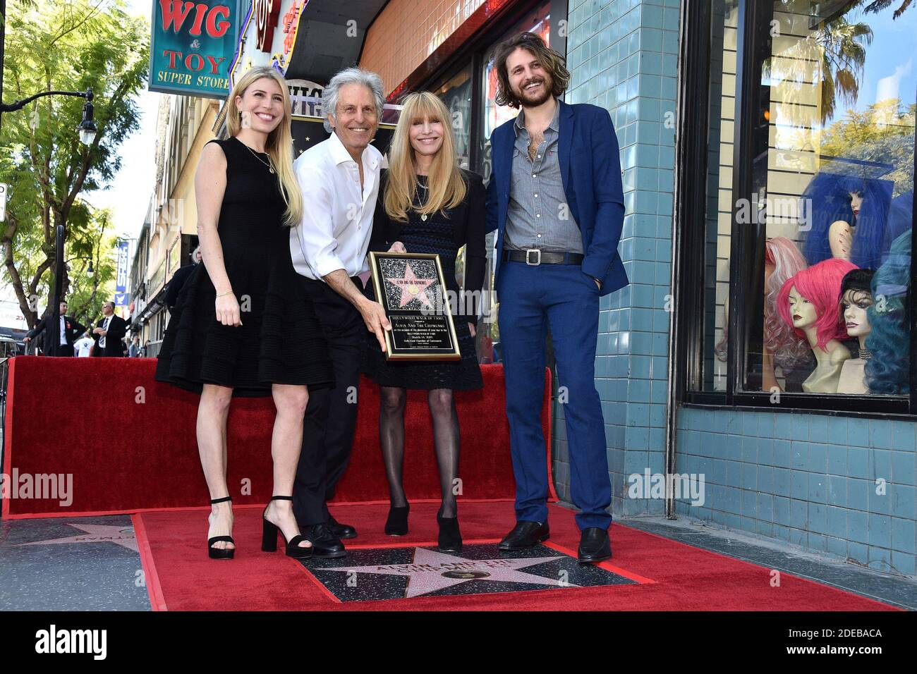 Janice Karman, Ross Bagdasarian, Michael Bagdasarian et Vanessa Bagdasarian assistent à l'Alvin et aux Chipmunks pour célébrer leur 60e anniversaire avec une étoile sur le Hollywood Walk of Fame le 14 mars 2019 à Los Angeles, CA, États-Unis. Photo de Lionel Hahn/ABACAPRESS.COM Banque D'Images