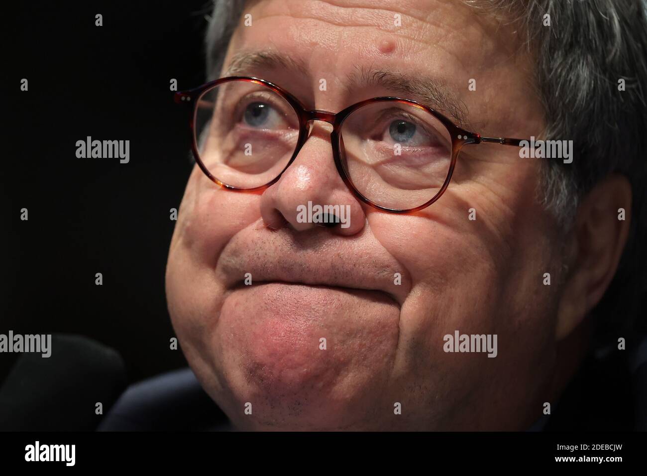 Washington, États-Unis. 29 novembre 2020. Le procureur général des États-Unis, William Barr, témoigne devant la Commission judiciaire de la Chambre des communes au U.S. Capitol Visitors Center à Washington, DC, le mardi 28 juillet 2020. Lors de son premier témoignage au Congrès depuis plus d'un an, Barr devrait faire face à des questions de la part du comité au sujet de son déploiement d'agents fédéraux d'application de la loi concernant les manifestations Black Lives Matter. Pool photo par Chip Somodevilla/UPI crédit: UPI/Alay Live News Banque D'Images