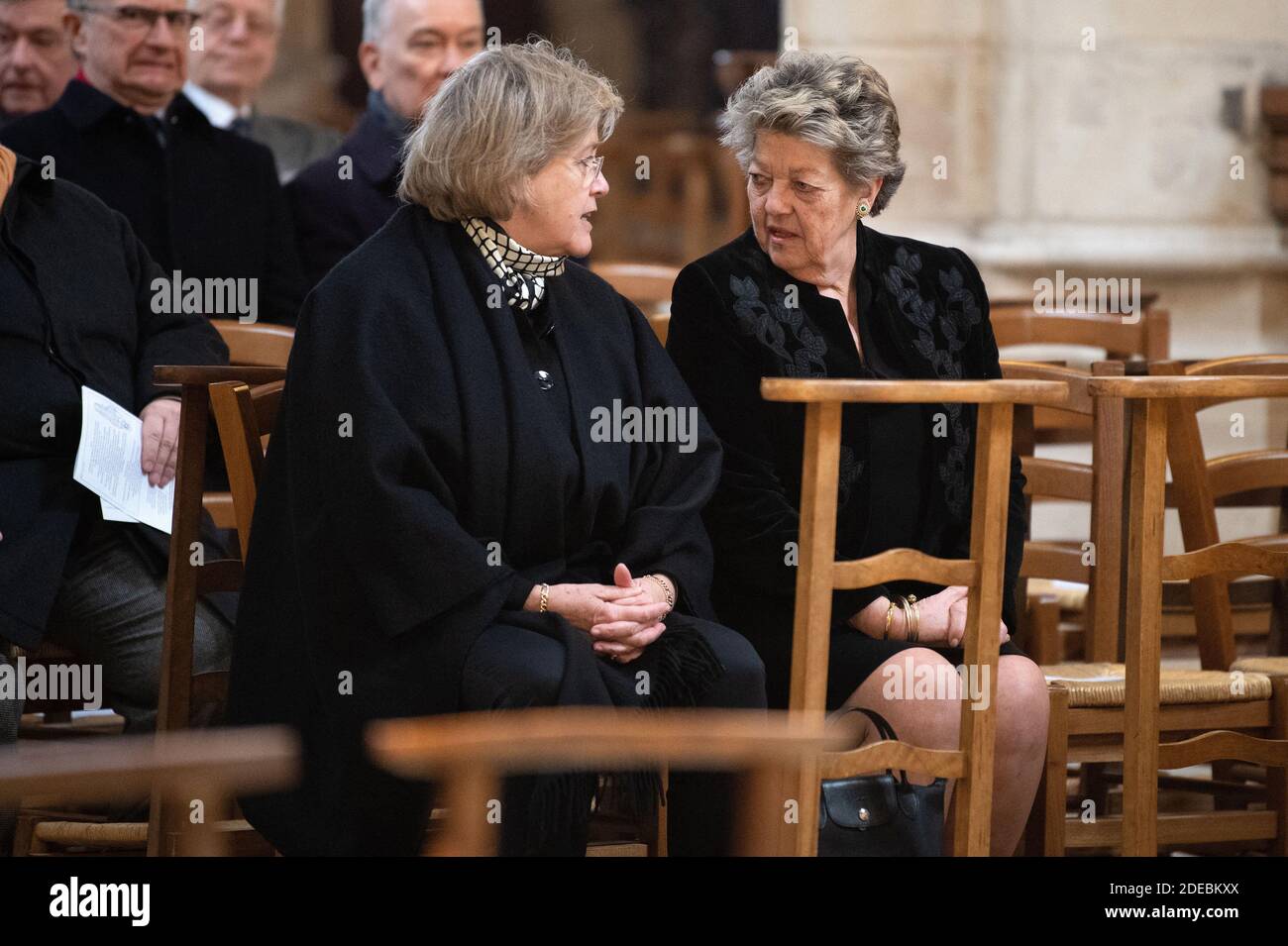 La princesse Marie du Liechtenstein et la princesse Chantal d'Orléans assistent à la Messe pour le repos de l'Ame pour le Comte de Paris, le prince Henri d'Orléans, cité par Chanoine Gilles Annequin à l'église Saint Germain l'Auxerrois le 23 mars 2910 à Paris, France. Le Prince Henri d'Orléans est décédé à 85 ans le 21 janvier 2019. Photo de David Niviere/ABACAPRESS.COM Banque D'Images