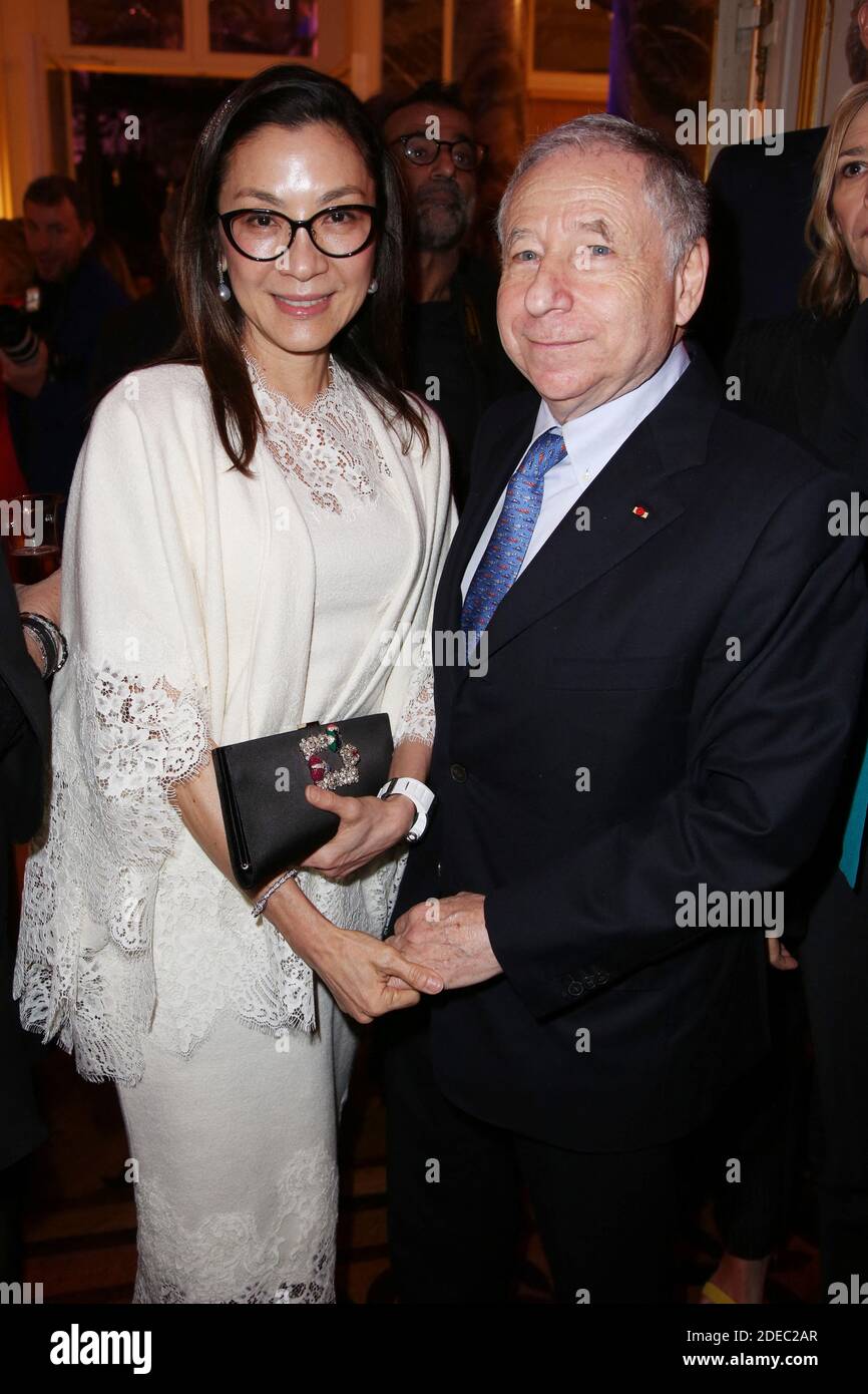 Jean Todt et sa femme Michelle Yeoh lors de la soirée de Gala de la  Fondation Claude Pompidou a l'Hôtel Marcel Dassault, a Paris, France, le 28  mars 2019. Photo de Jerome