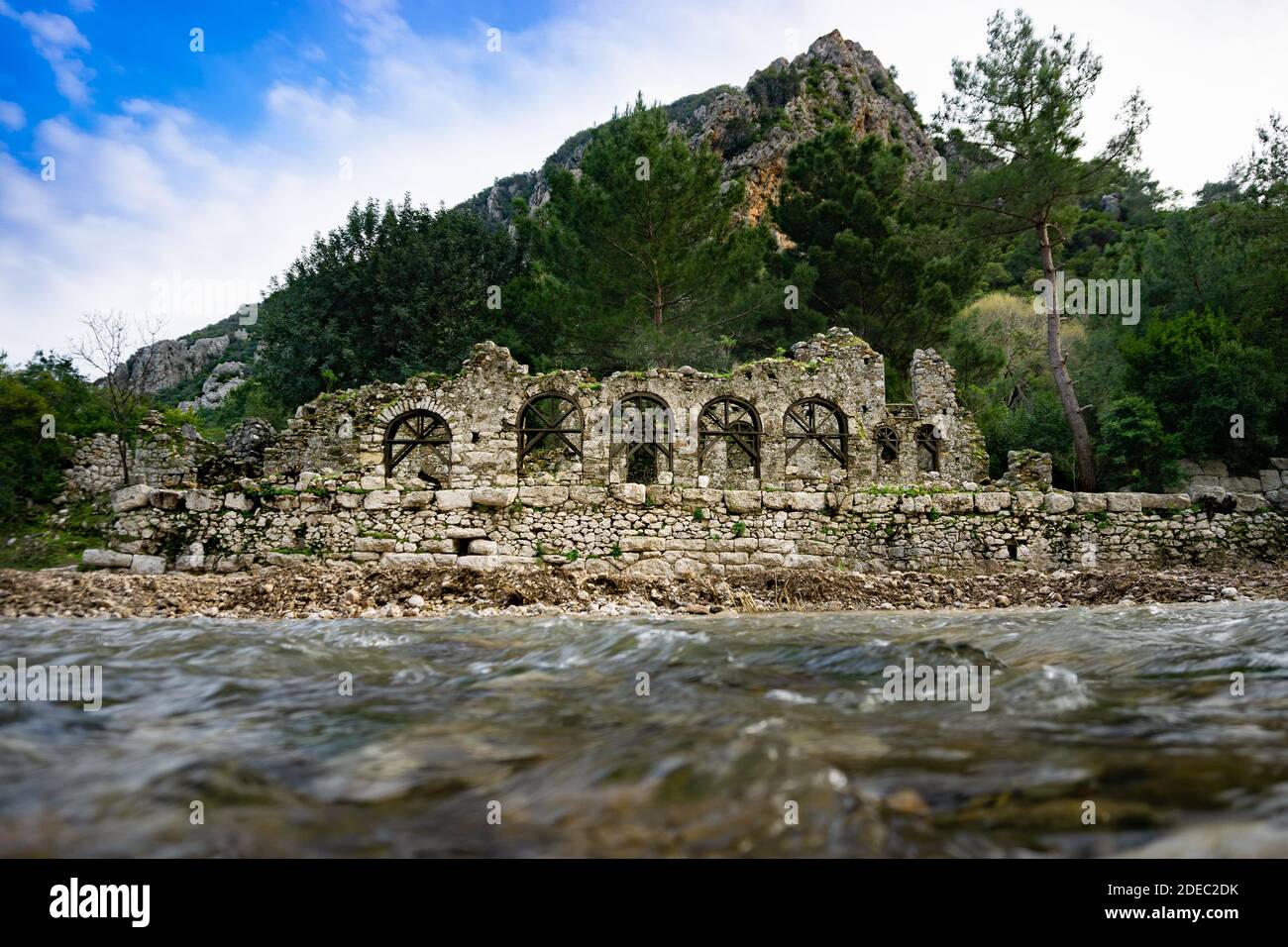 Ruines d'Olympos (Olympus) Cİty antique. Plage de Cirali. Antalya, Turquie. Voyage et tourisme. Banque D'Images