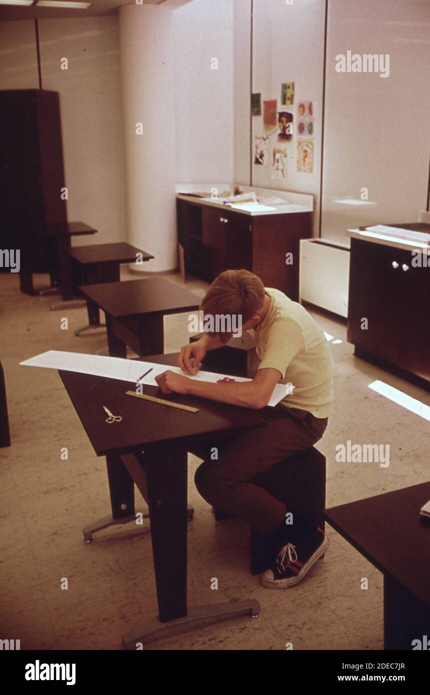 Photos des années 1970 (1973) - école primaire de Richards (lieu: Columbus; région de l'Indiana) Banque D'Images