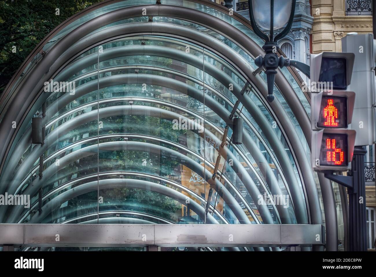 Vue sur une rue pendant la pandémie du coronavirus à Bilbao, en Espagne Banque D'Images