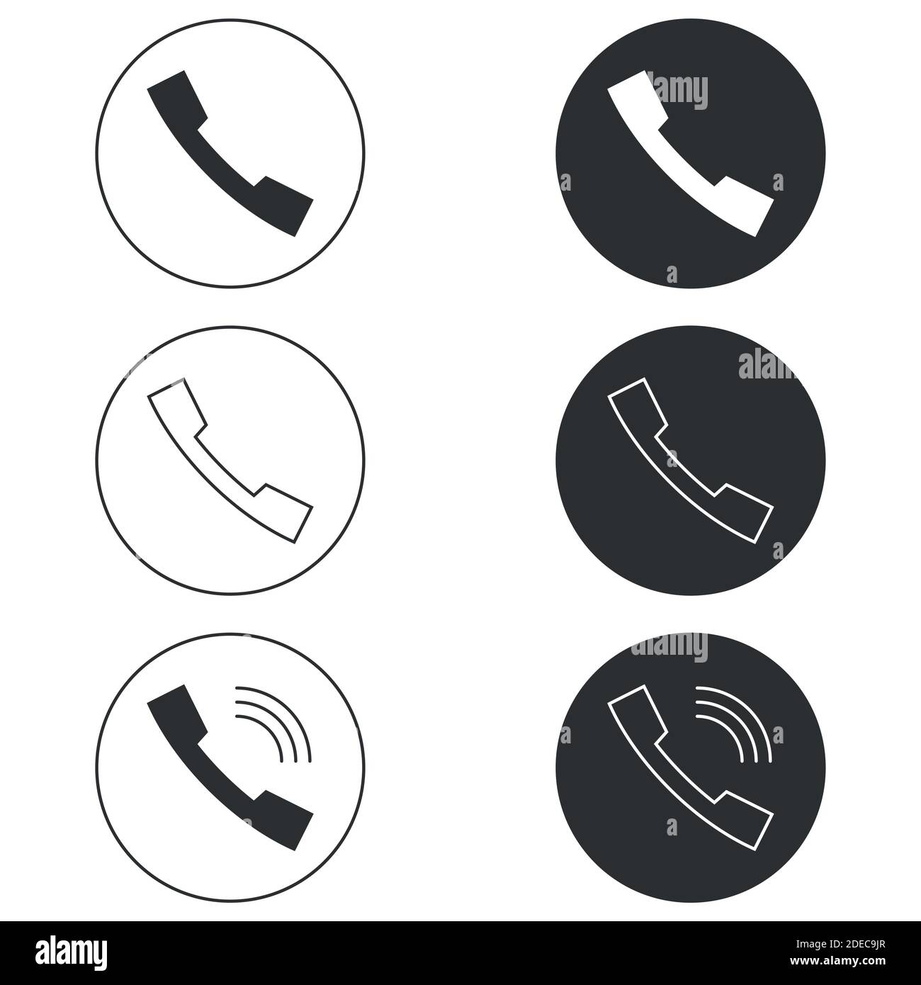 Ensemble d'objets sur le thème de l'appel téléphonique Illustration de Vecteur