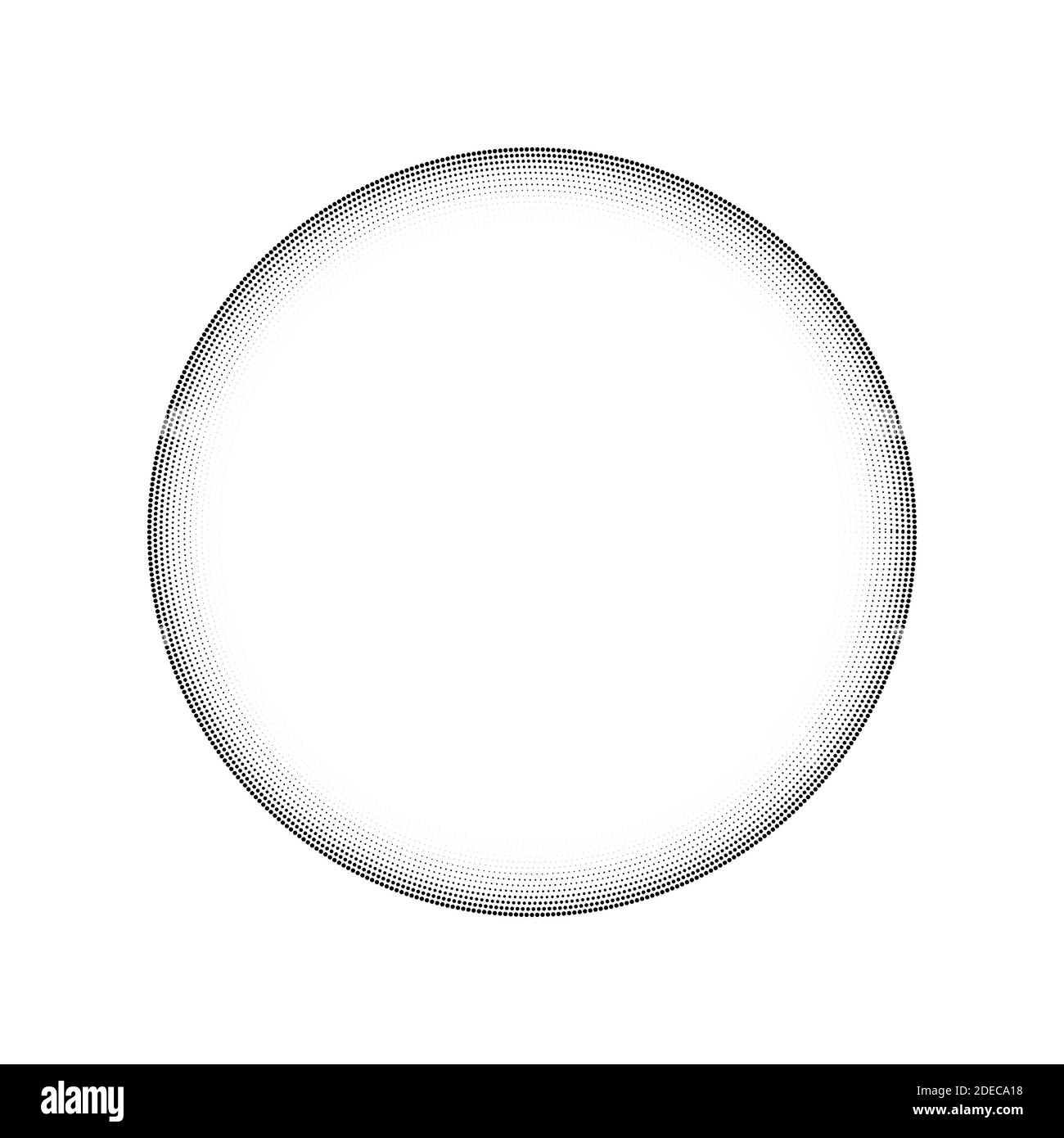 Cercle demi-dent avec points, arrière-plan abstrait en pointillés. Illustration vectorielle de stock isolée sur fond blanc. Illustration de Vecteur