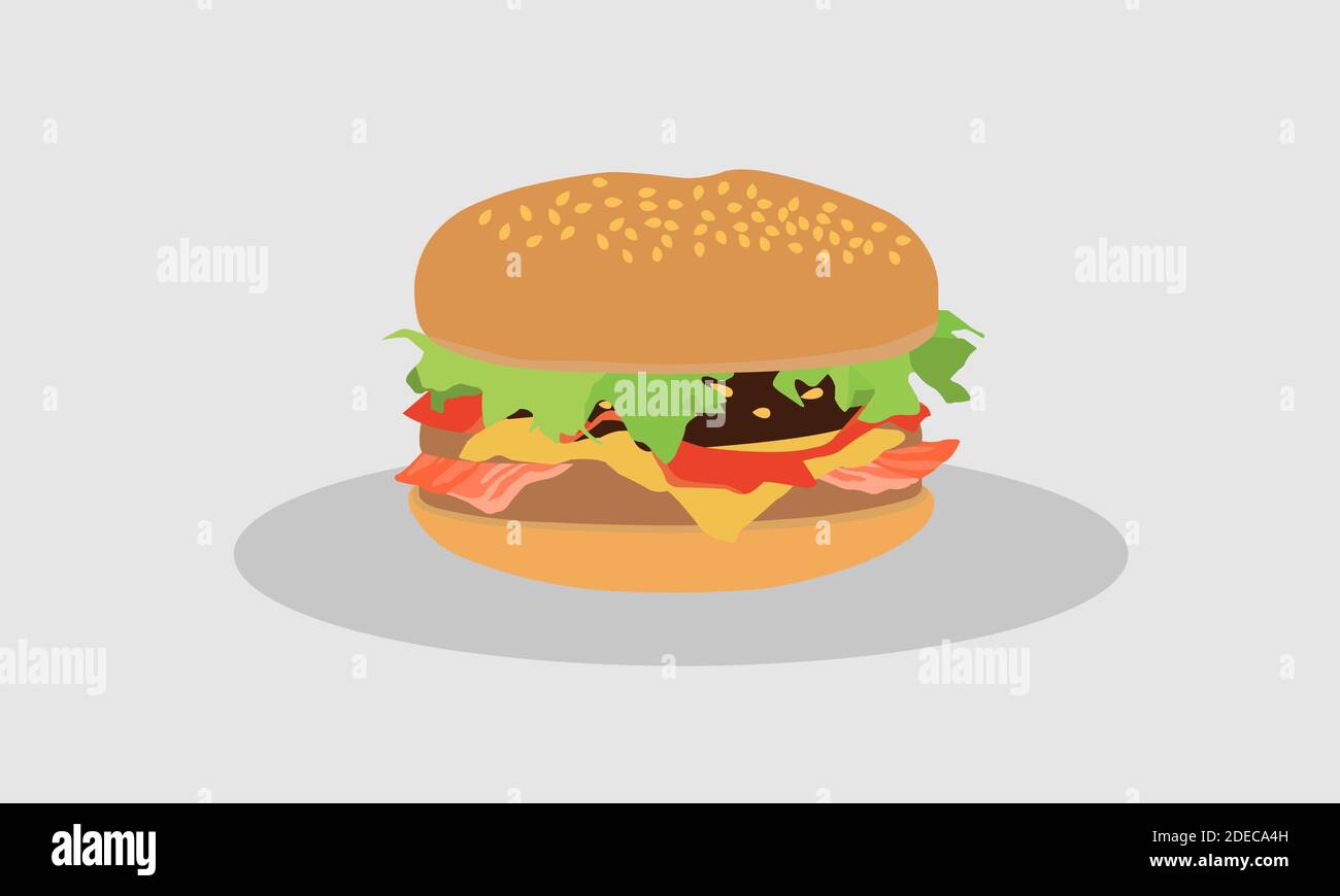 Délicieux repas rapide. Cheeseburger américain classique avec laitue, fromage, bœuf et sauce. Banque D'Images