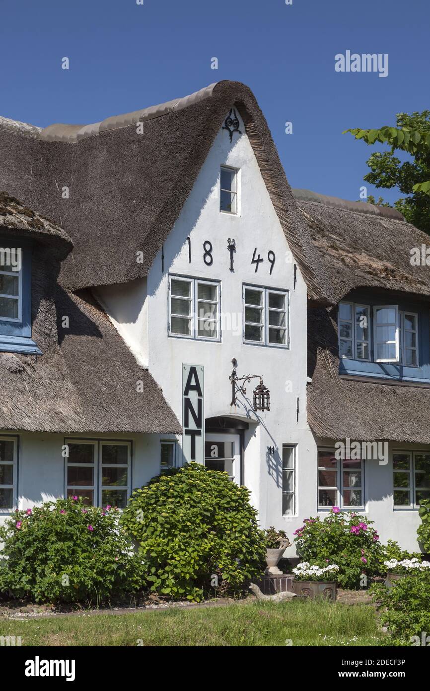 Géographie / Voyage, Allemagne, Schleswig-Holstein, isle Sylt, maison de toit de chaume dans Westerland, Additional-Rights-Clearance-Info-non-disponible Banque D'Images