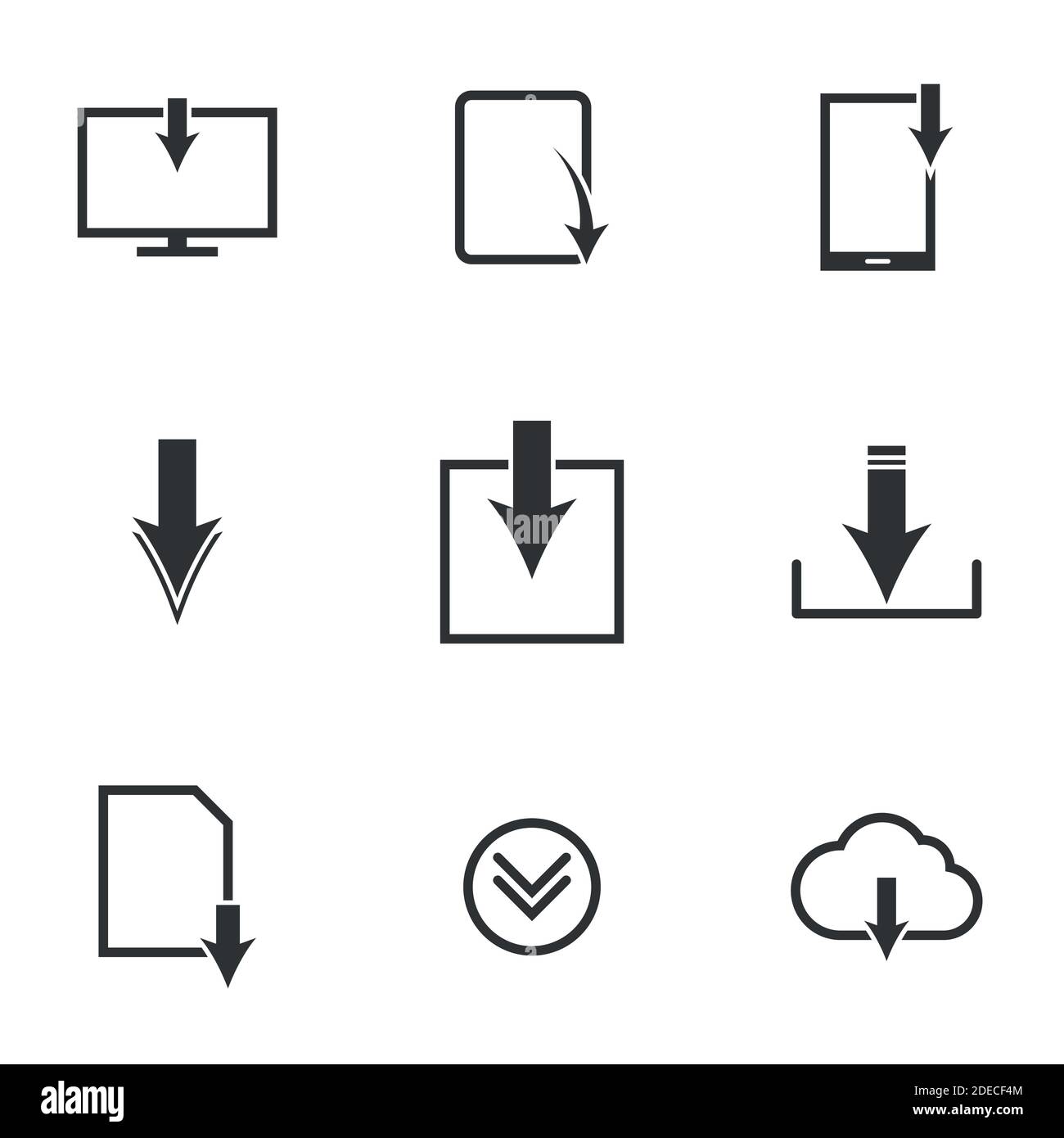 Ensemble d'icônes vectorielles noires, isolées sur fond blanc. Illustration plate sur un thème Télécharger des fichiers Illustration de Vecteur
