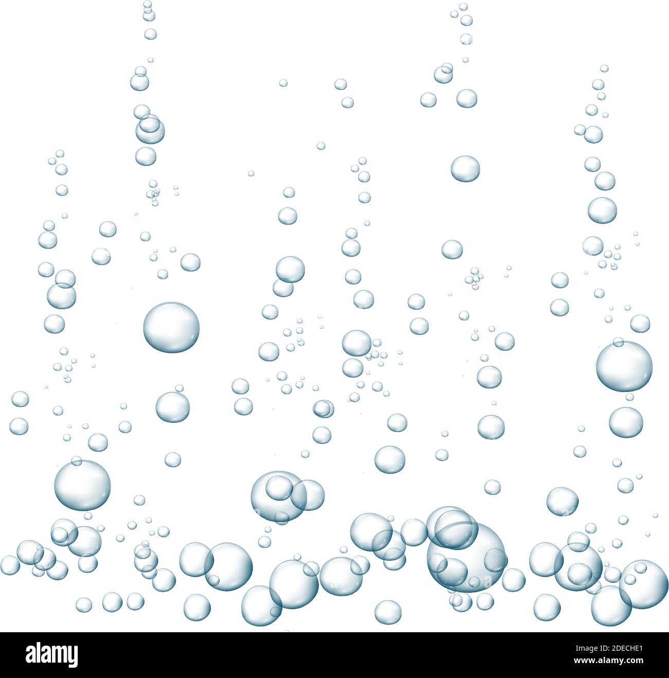 Bulles bleues. Un ruisseau sous-marin scintille dans l'eau, la mer, l'aquarium. Boisson gazeuse et effervescente. Abstraction des bulles de soda fraîches. Illustration vectorielle Illustration de Vecteur