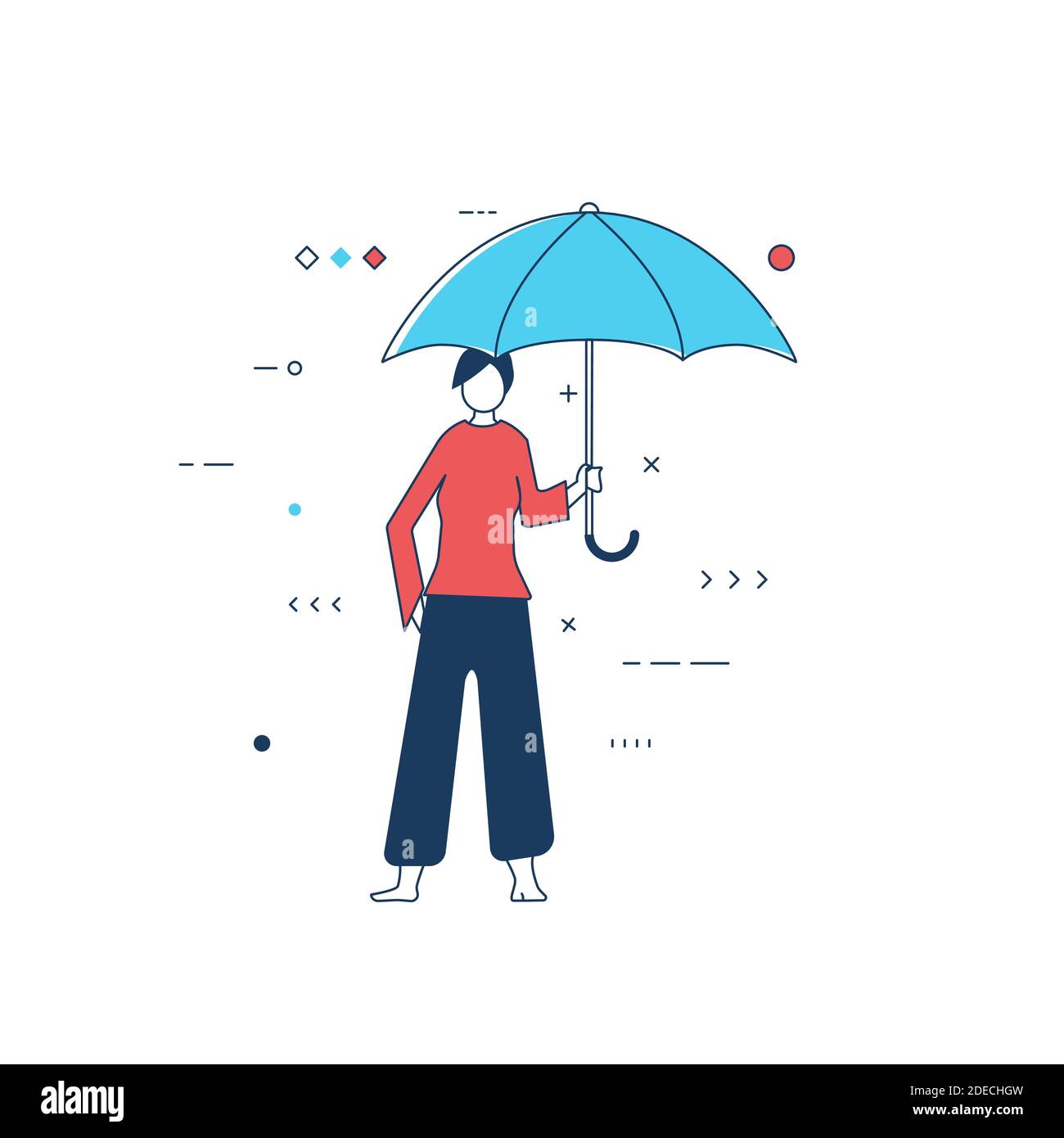 Womant avec parapluie Illustration de Vecteur