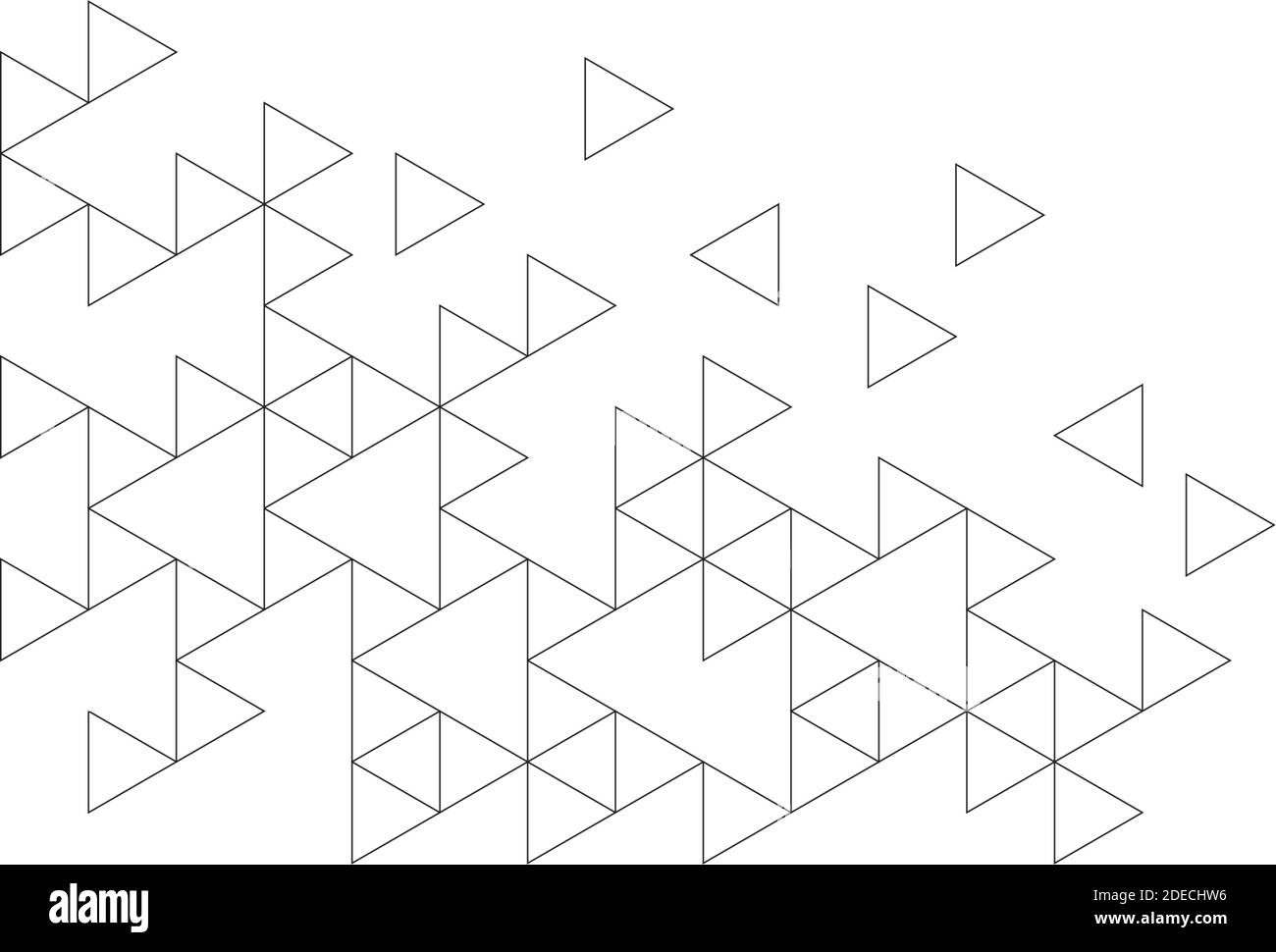 Arrière-plan triangulaire noir abstrait sur le blanc Illustration de Vecteur