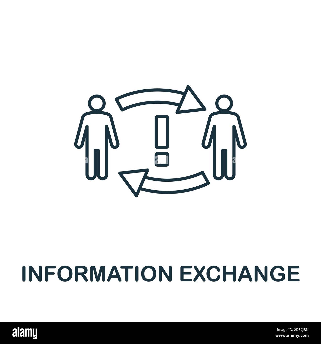 Icône échange d'informations. Élément simple de la collection de technologies d'entreprise. Icône d'échange d'informations remplie pour les modèles, les infographies et bien plus encore Illustration de Vecteur