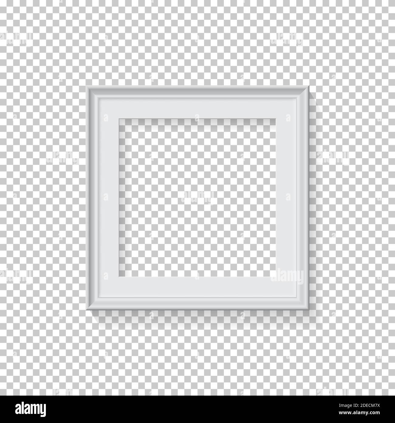 Cadre carré blanc pour une image sur fond transparent. Espace vide pour l'image, la peinture, la carte ou la photo. vecteur de modèle moderne 3d réaliste Illustration de Vecteur