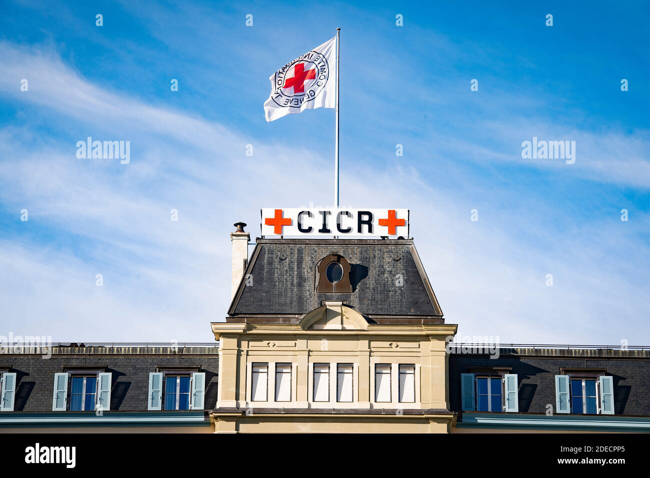 Siège du Comité international de la Croix-Rouge (CICR) à Genève (Suisse), le 17 novembre 2020. Banque D'Images