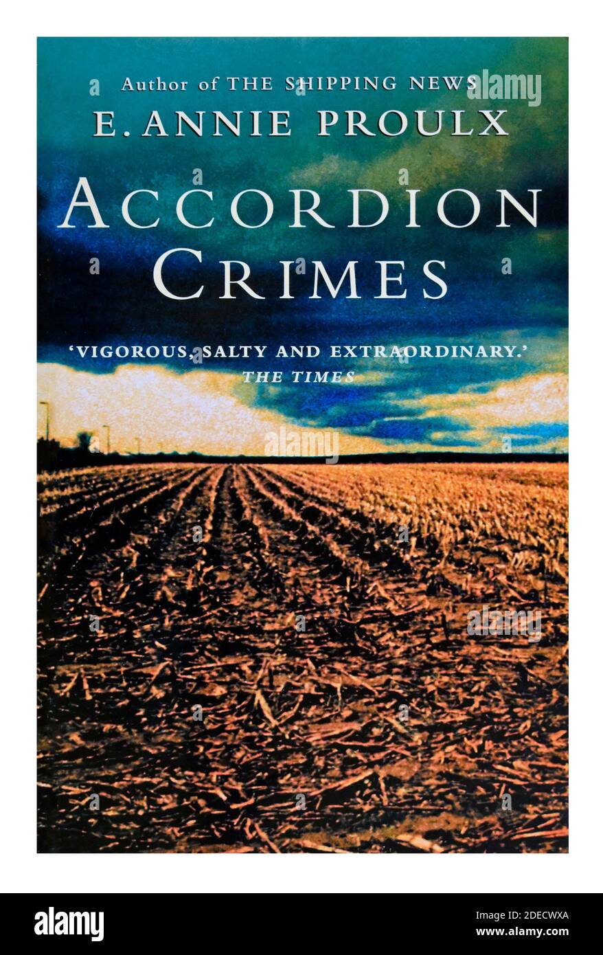Couverture de livre « Accordéon crimes » par E.Annie Proulx. Banque D'Images