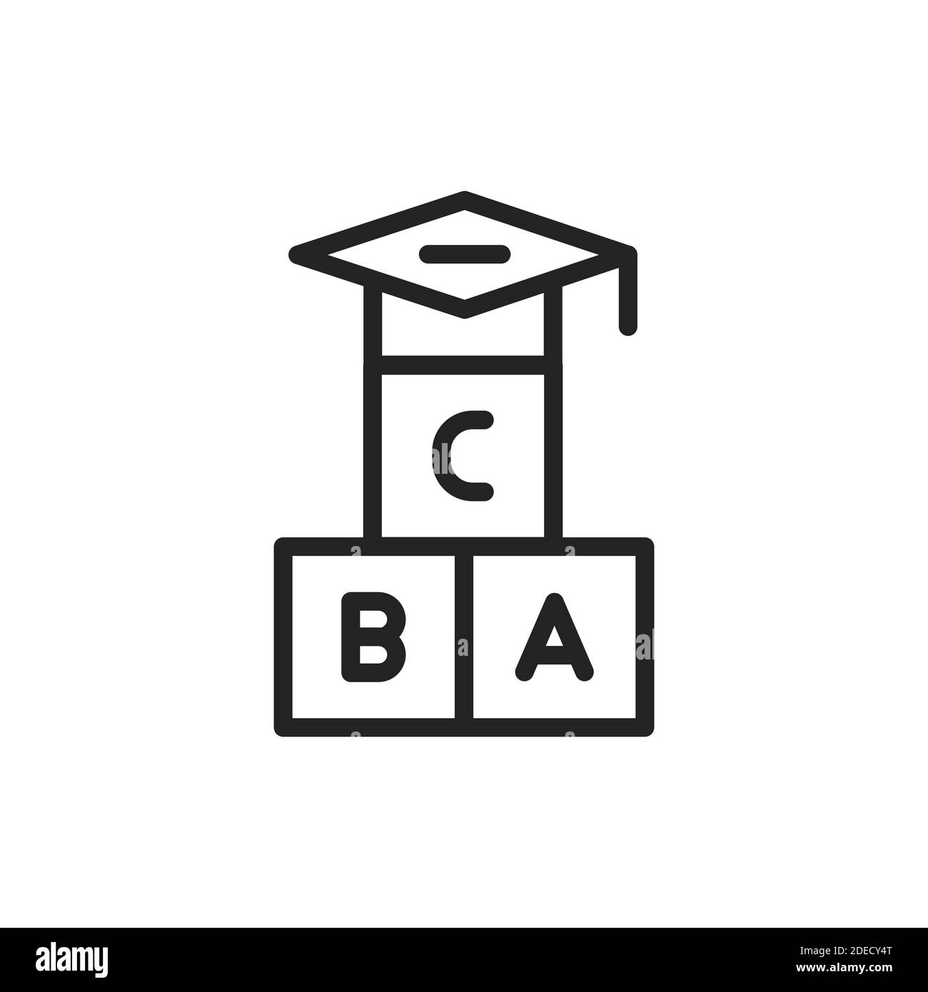 Icône de la ligne noire enseignement aux enfants. Illustration vectorielle. Pictogramme de contour pour la page Web, l'application mobile, la promotion Illustration de Vecteur